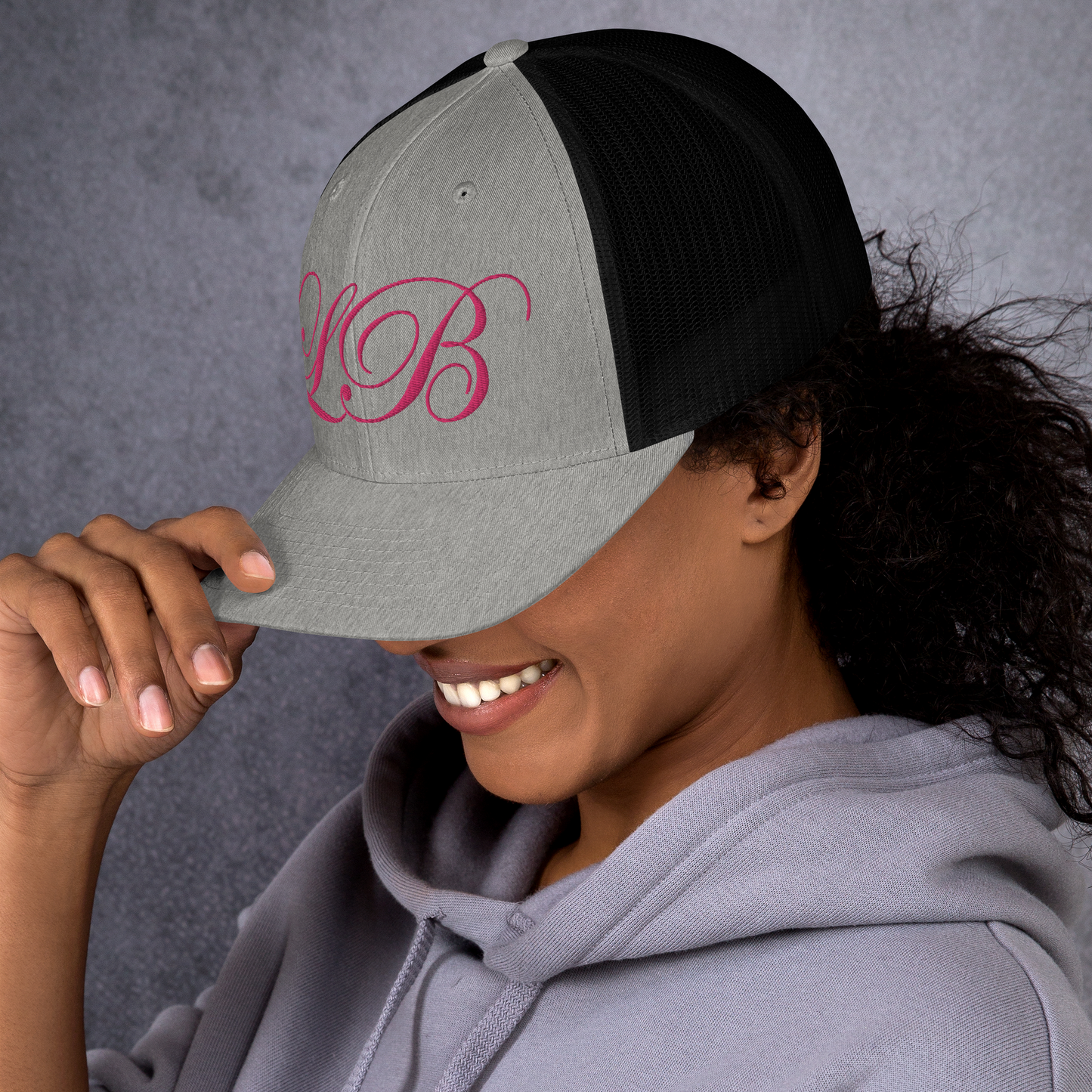 calligraphy Trucker Cap (Pink) - Lavish Bubbles - LAVISH BUBBLES