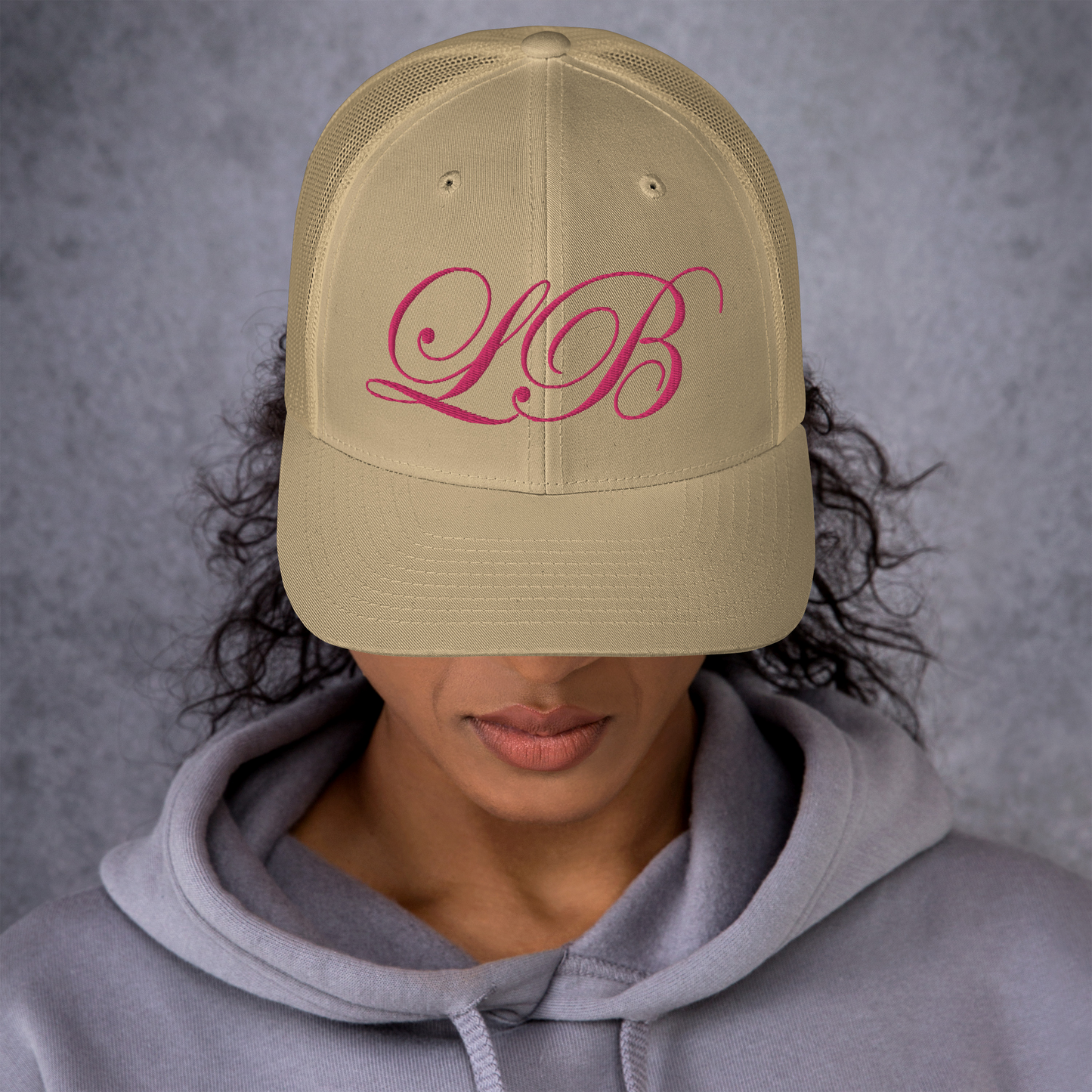 calligraphy Trucker Cap (Pink) - Lavish Bubbles - LAVISH BUBBLES