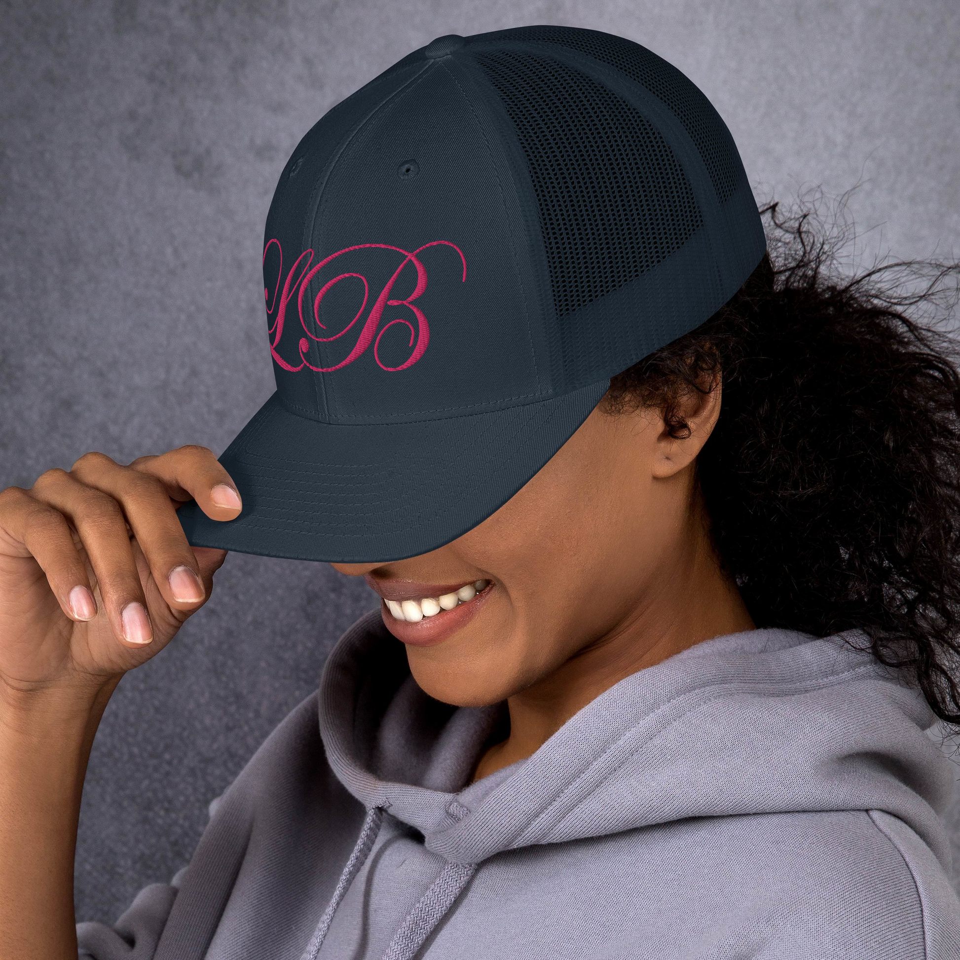 calligraphy Trucker Cap (Pink) - Lavish Bubbles - LAVISH BUBBLES