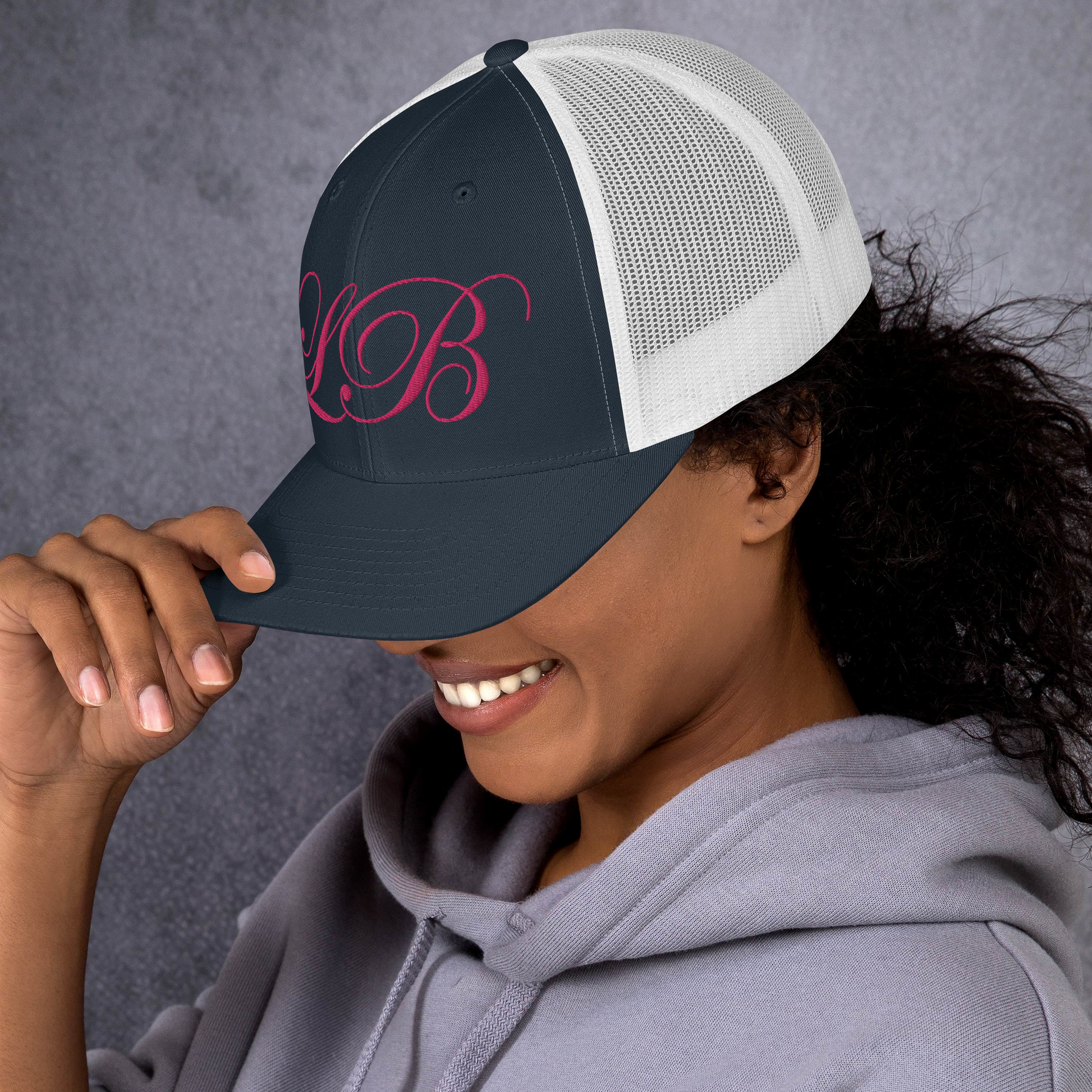 calligraphy Trucker Cap (Pink) - Lavish Bubbles - LAVISH BUBBLES