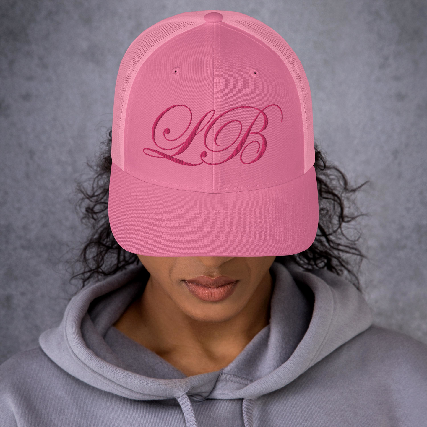 calligraphy Trucker Cap (Pink) - Lavish Bubbles - LAVISH BUBBLES