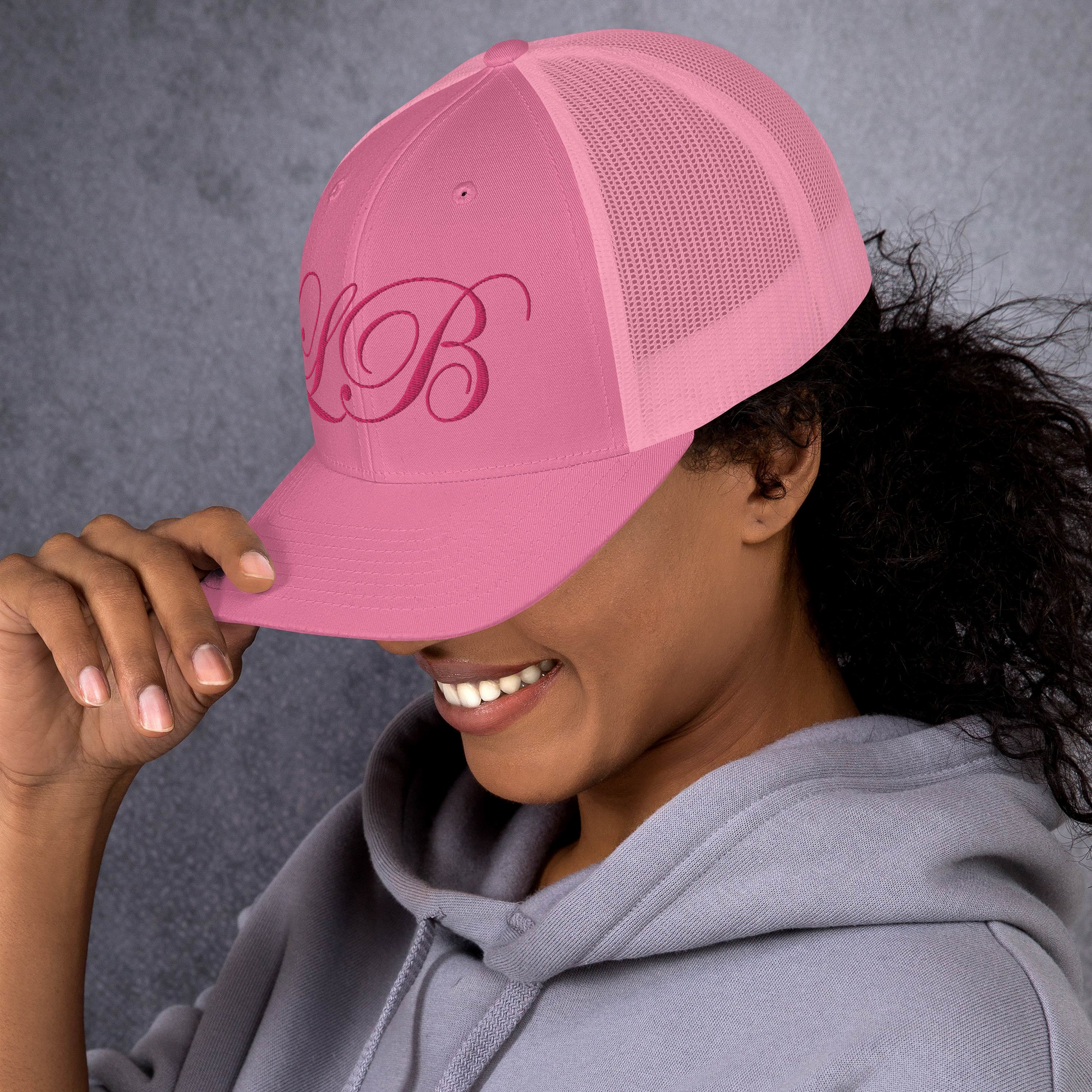 calligraphy Trucker Cap (Pink) - Lavish Bubbles - LAVISH BUBBLES