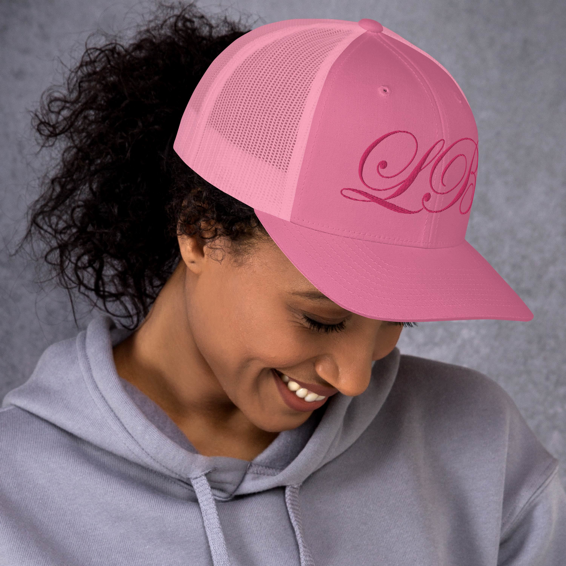 calligraphy Trucker Cap (Pink) - Lavish Bubbles - LAVISH BUBBLES