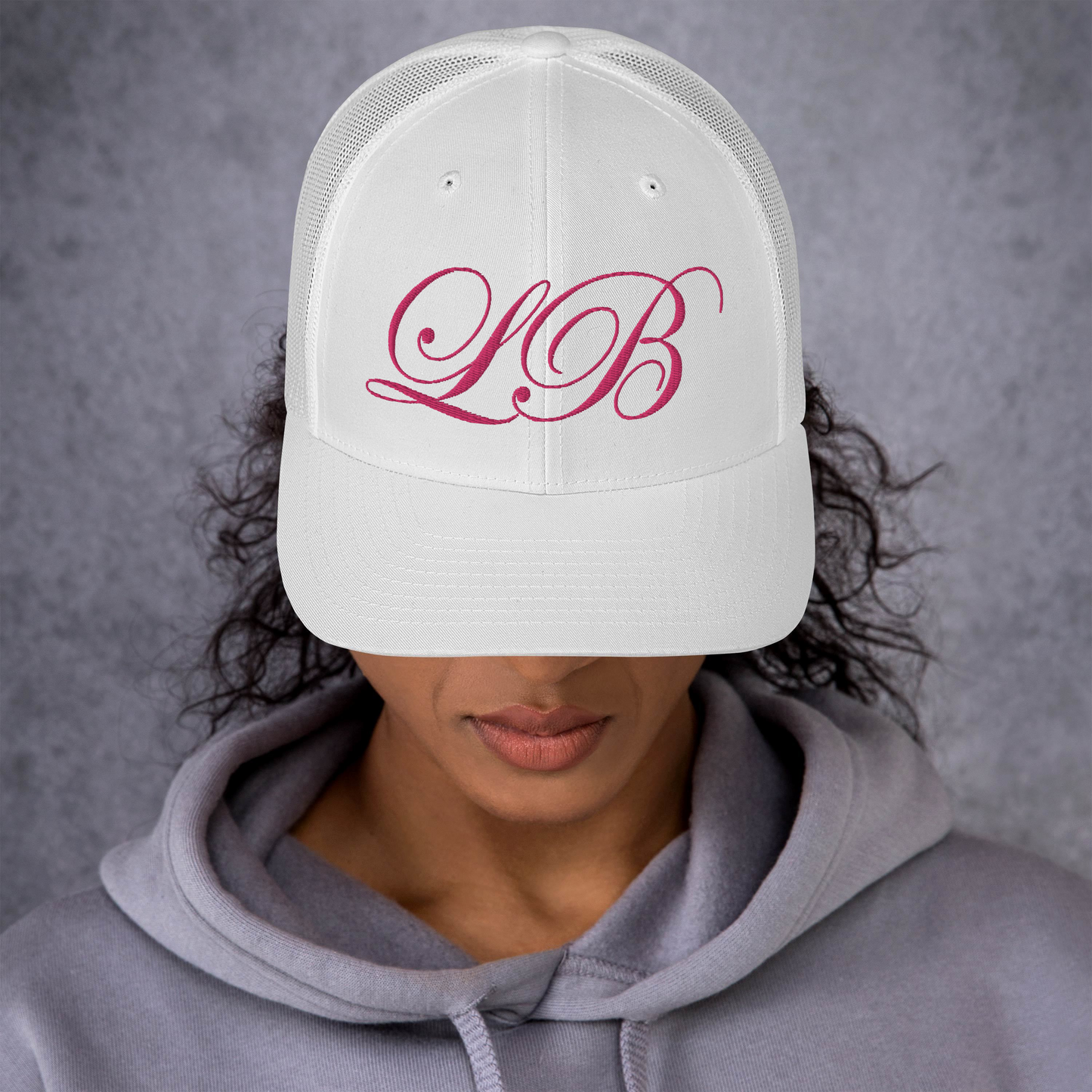 calligraphy Trucker Cap (Pink) - Lavish Bubbles - LAVISH BUBBLES