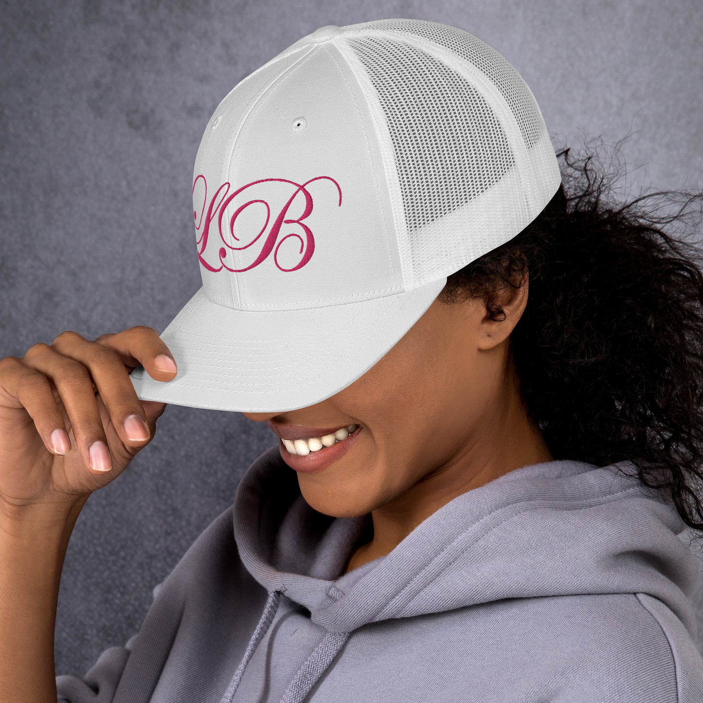 calligraphy Trucker Cap (Pink) - Lavish Bubbles - LAVISH BUBBLES