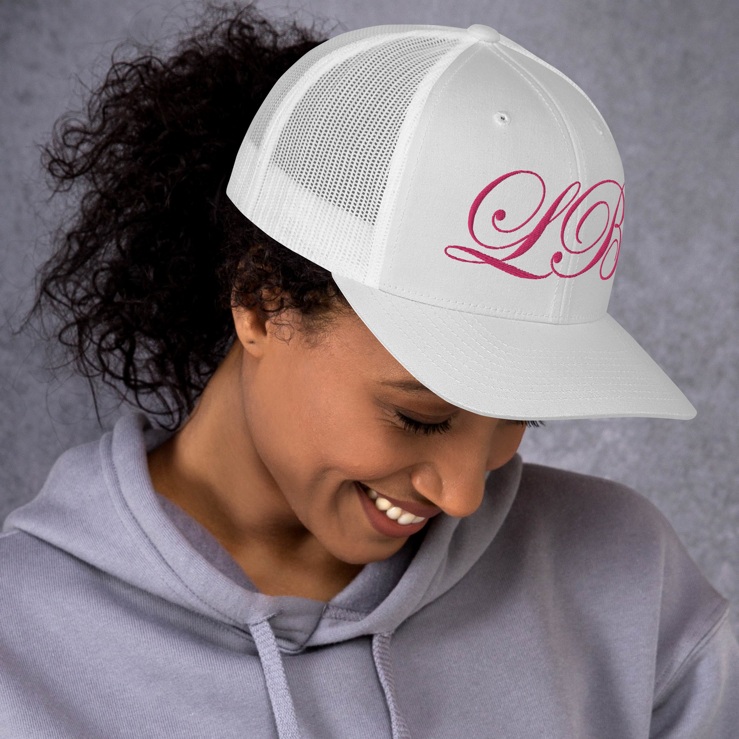 calligraphy Trucker Cap (Pink) - Lavish Bubbles - LAVISH BUBBLES