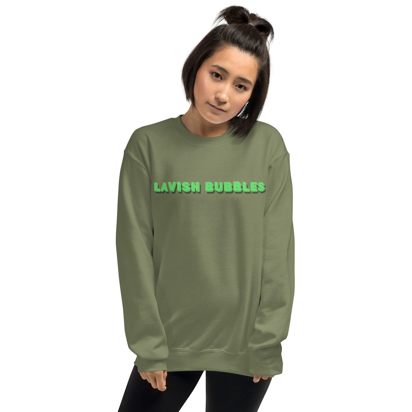 Green name - Unisex Sweatshirt - Lavish Bubbles - LAVISH BUBBLES