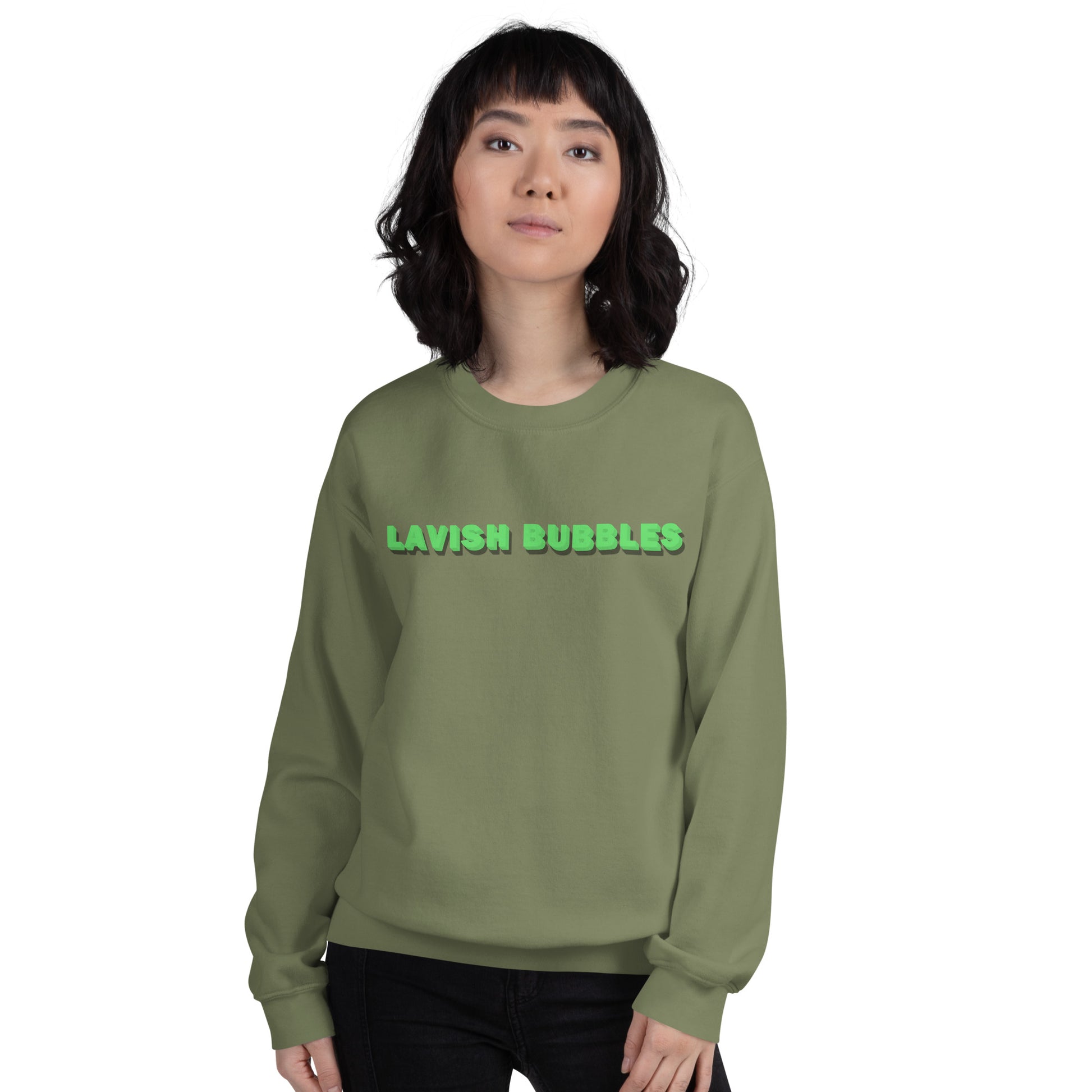 Green name - Unisex Sweatshirt - Lavish Bubbles - LAVISH BUBBLES