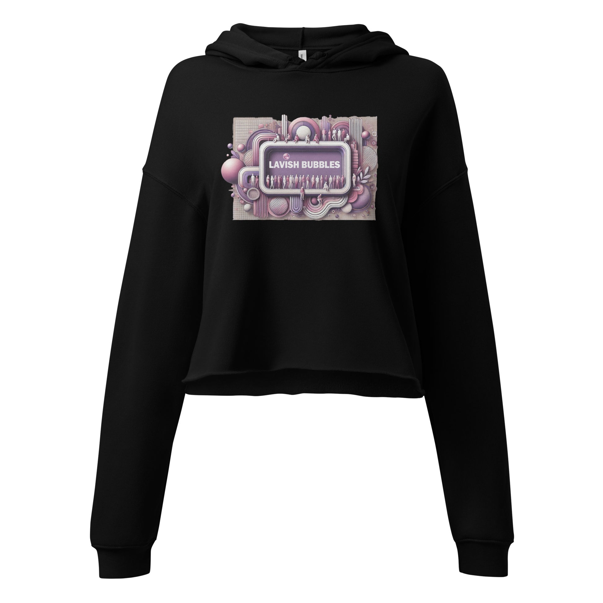 Purple crowd - Crop Hoodie - Lavish Bubbles - LAVISH BUBBLES