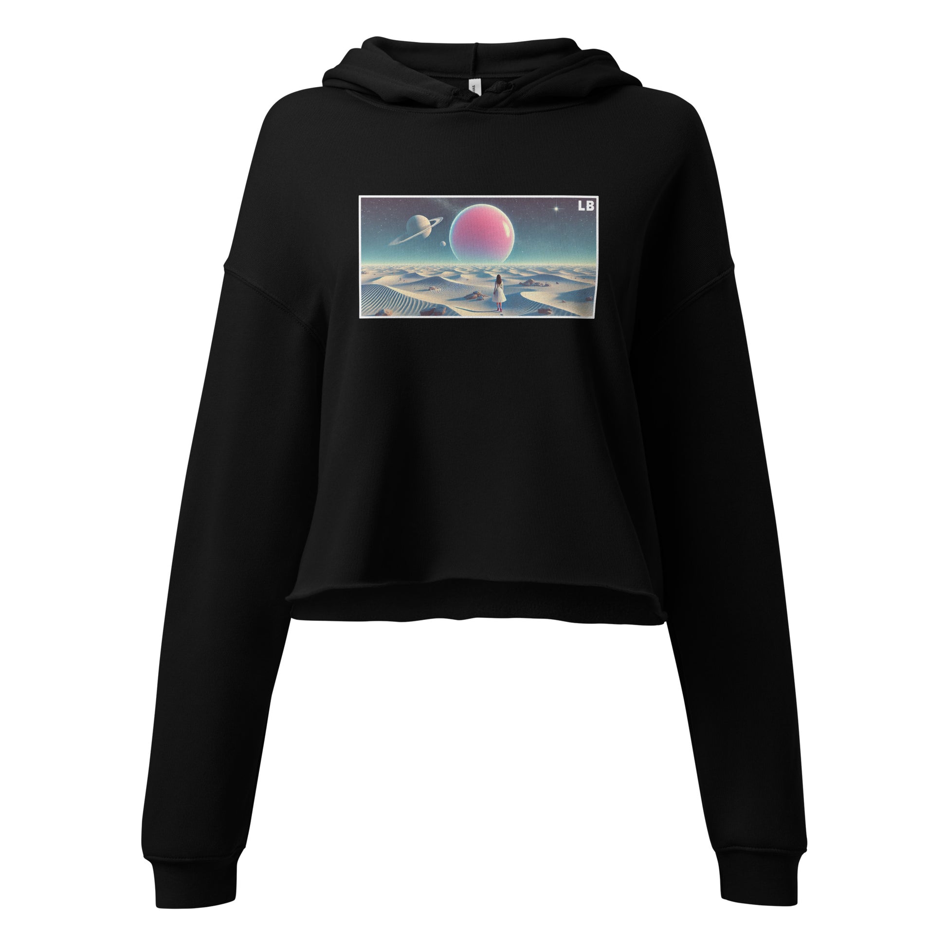 Pink planet - Crop Hoodie - Lavish Bubbles - LAVISH BUBBLES