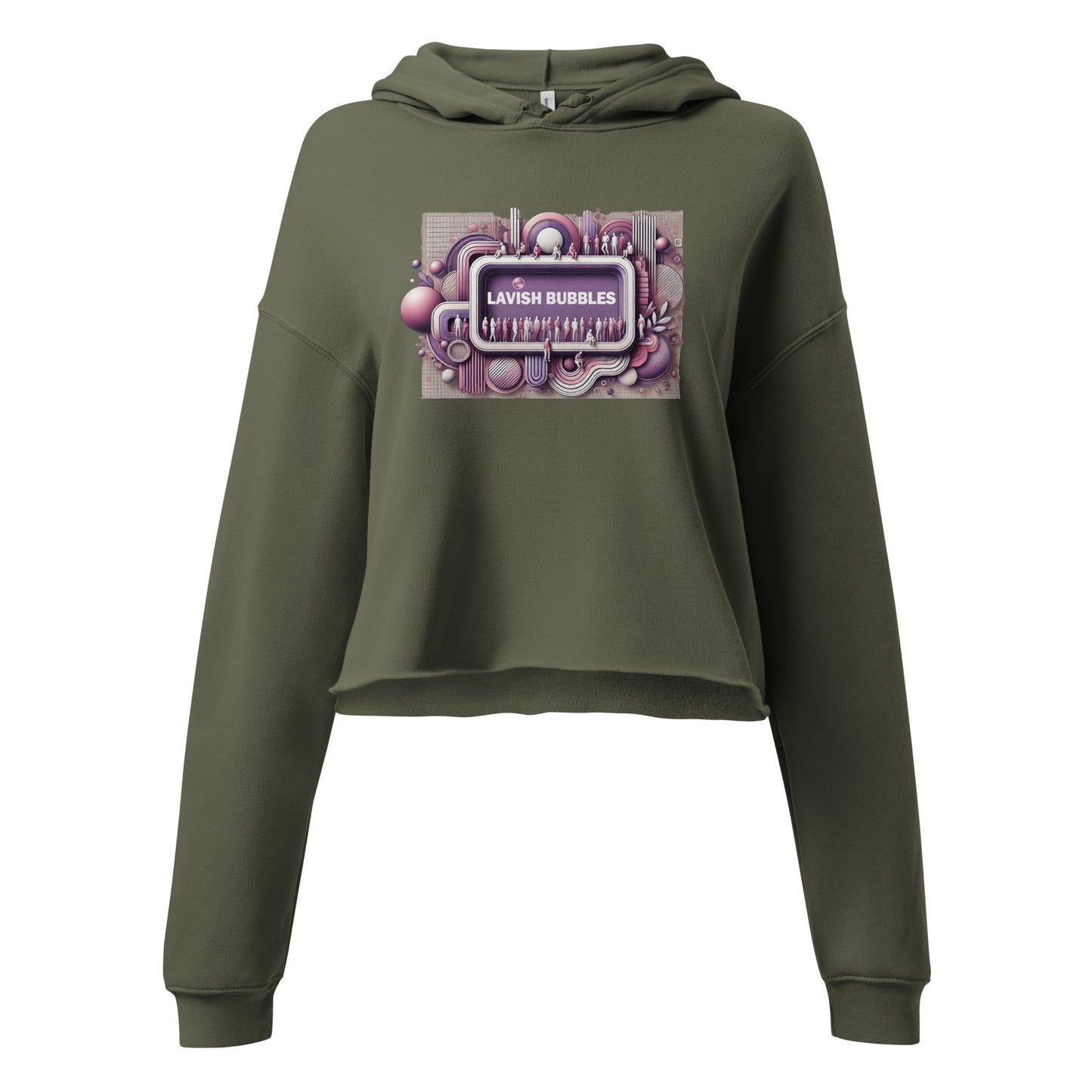 Purple crowd - Crop Hoodie - Lavish Bubbles - LAVISH BUBBLES