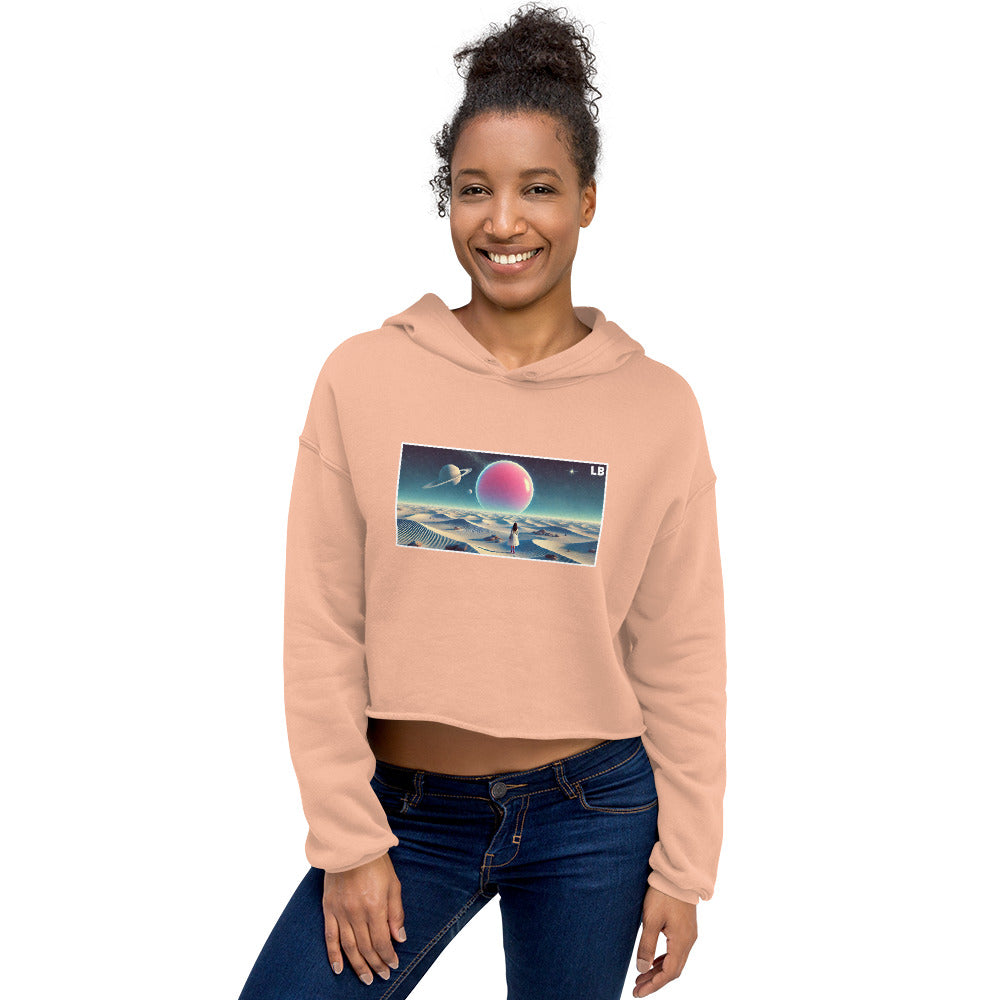 Pink planet - Crop Hoodie - Lavish Bubbles - LAVISH BUBBLES