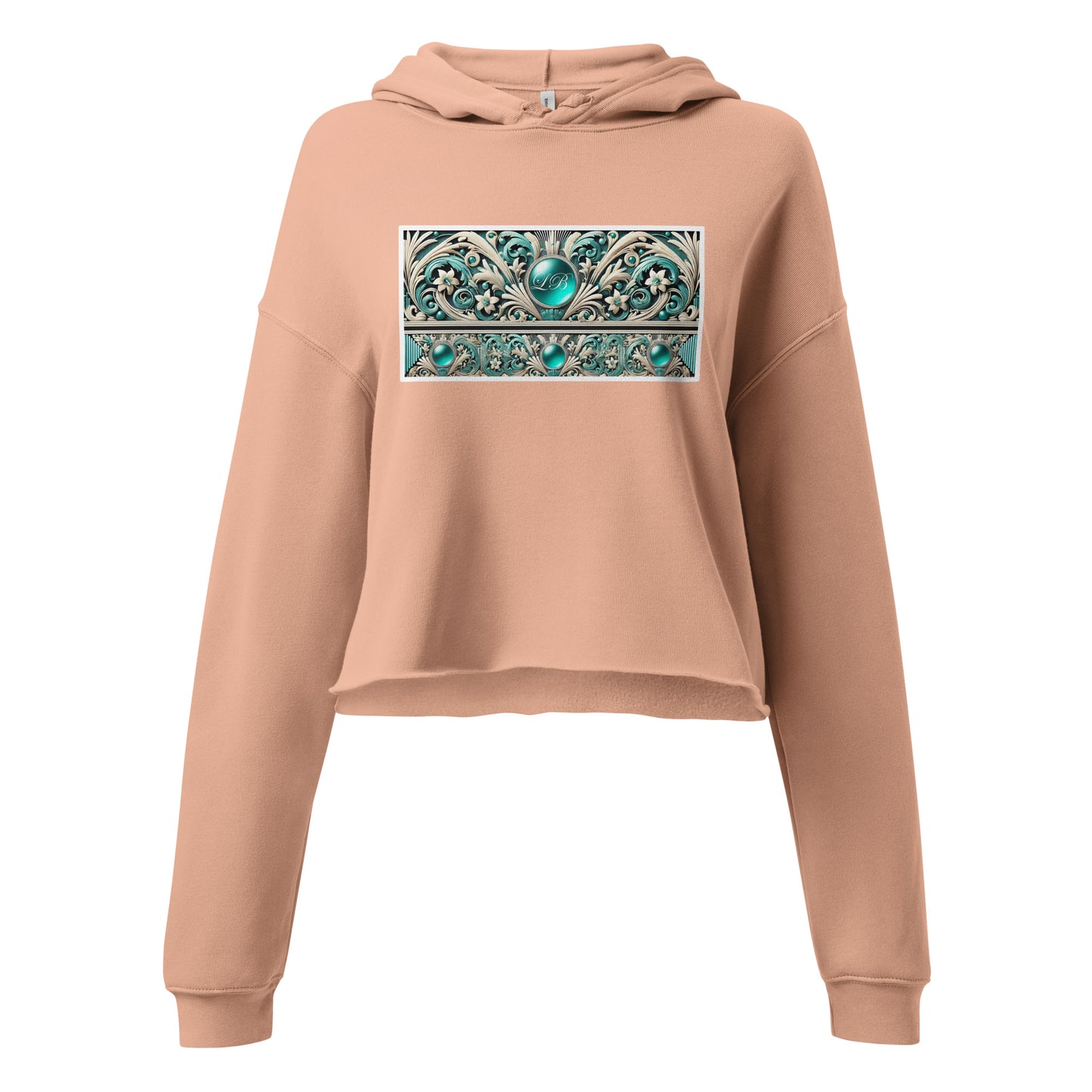 Aqua mosaic - Crop Hoodie - Lavish Bubbles - LAVISH BUBBLES