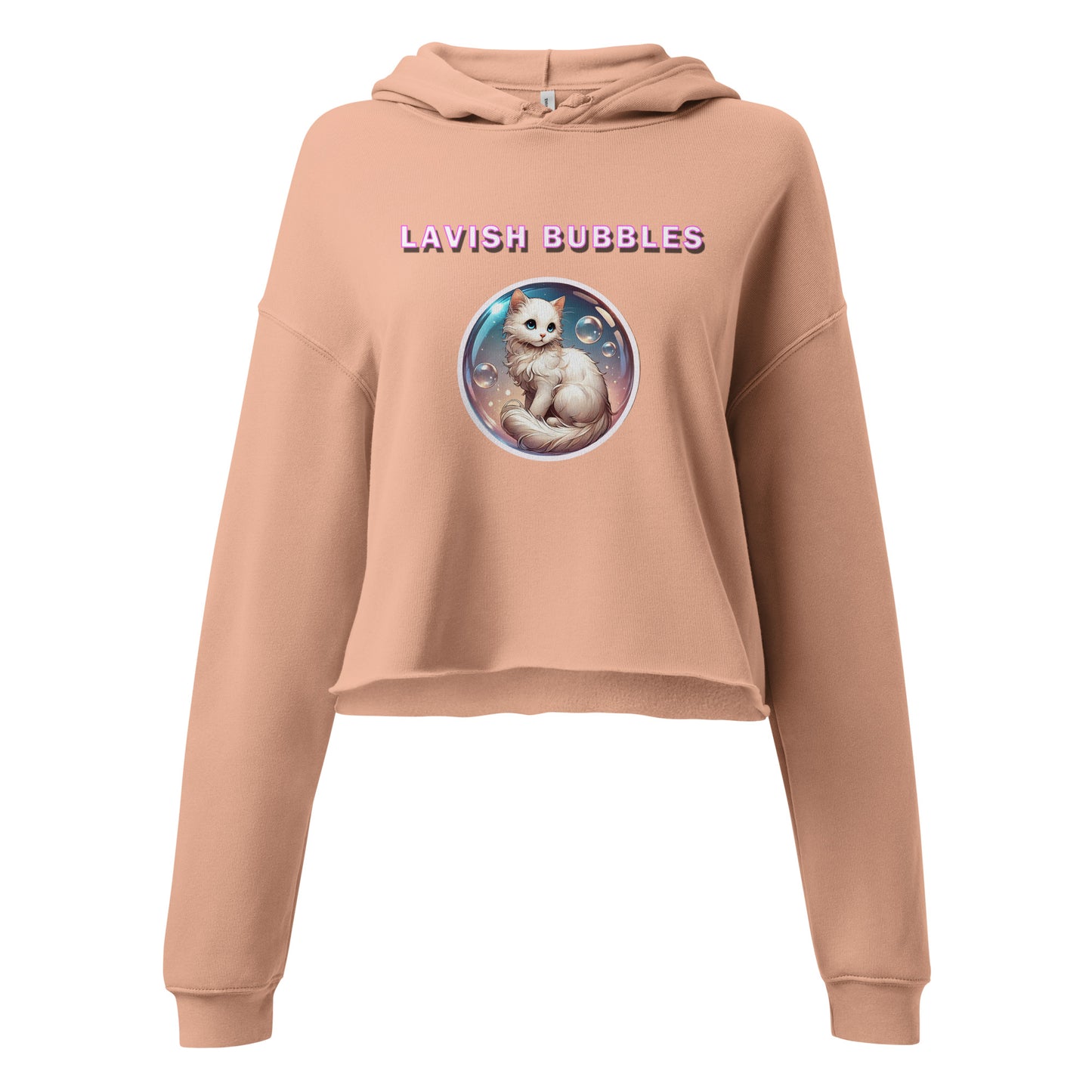 Fancy Kitty - Crop Hoodie - Lavish Bubbles - LAVISH BUBBLES