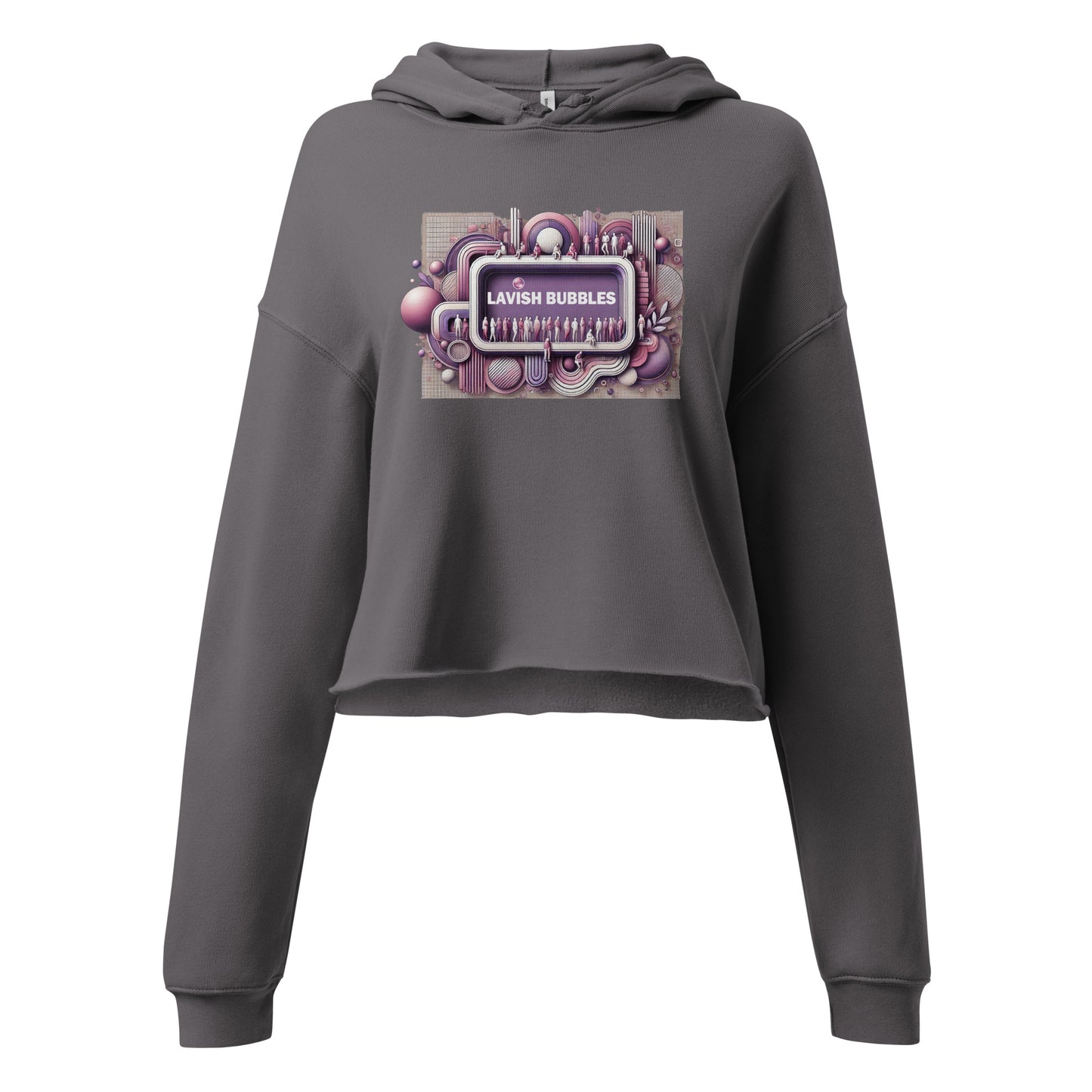 Purple crowd - Crop Hoodie - Lavish Bubbles - LAVISH BUBBLES