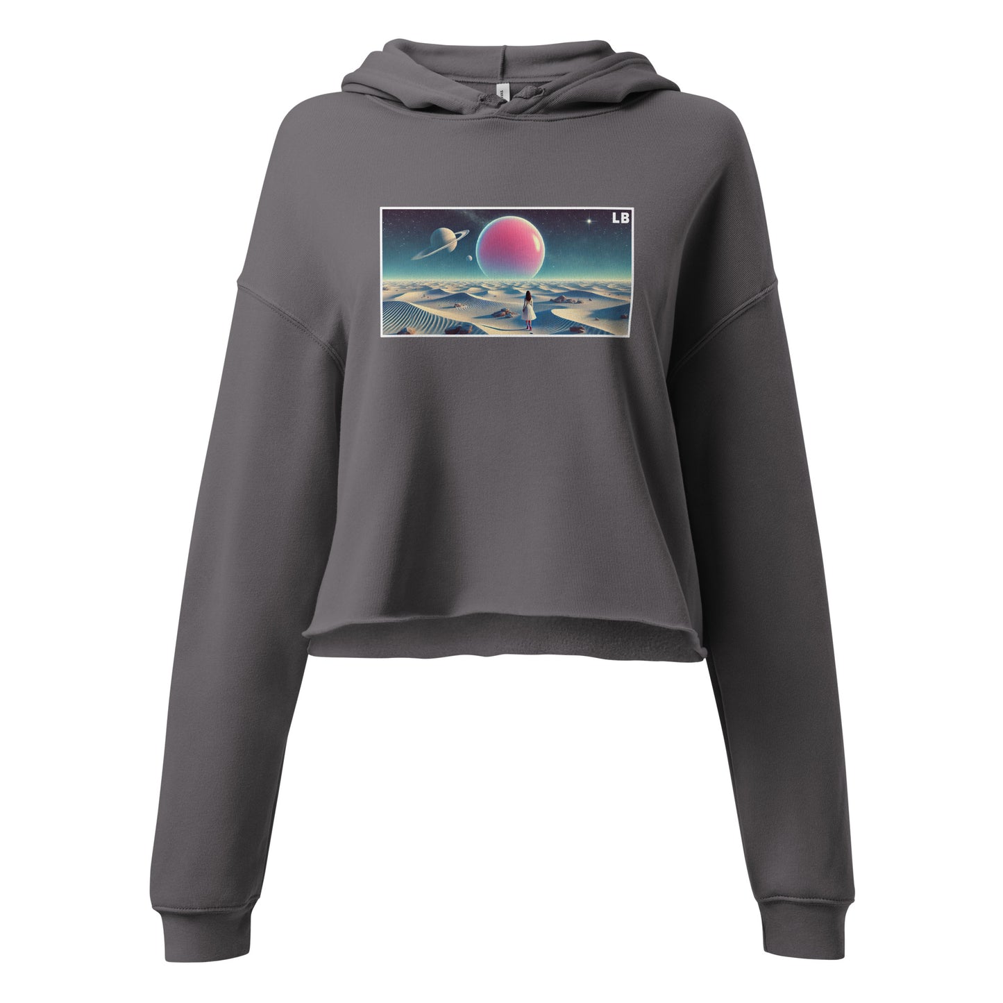 Pink planet - Crop Hoodie - Lavish Bubbles - LAVISH BUBBLES