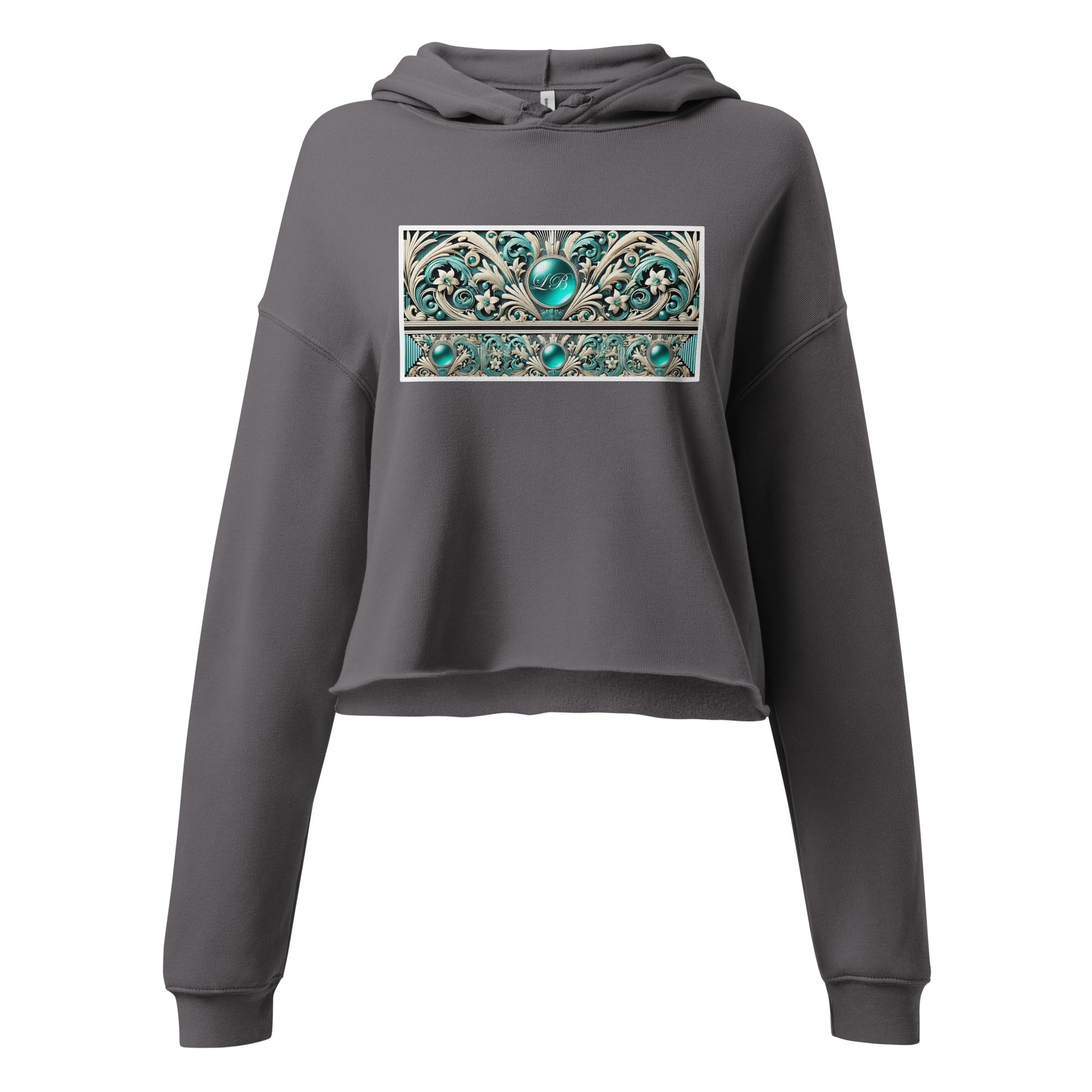 Aqua mosaic - Crop Hoodie - Lavish Bubbles - LAVISH BUBBLES