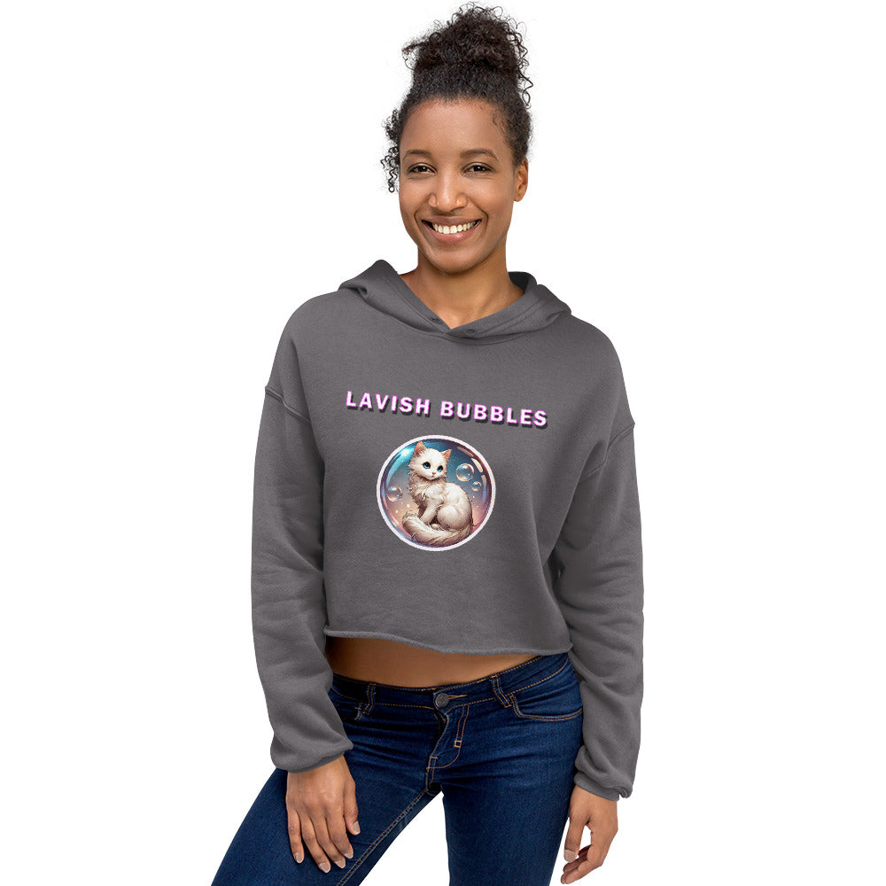 Fancy Kitty - Crop Hoodie - Lavish Bubbles - LAVISH BUBBLES