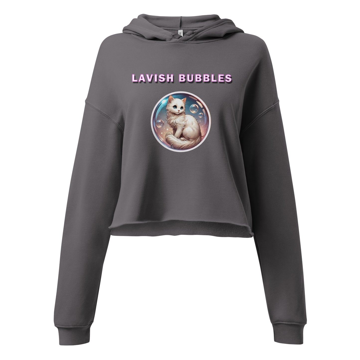 Fancy Kitty - Crop Hoodie - Lavish Bubbles - LAVISH BUBBLES