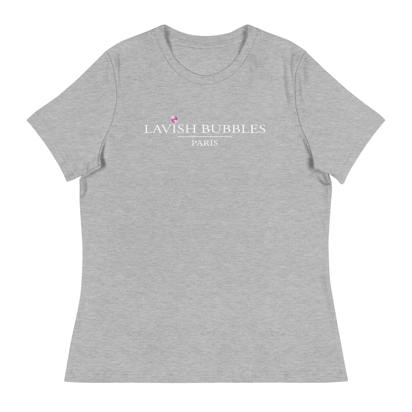 Lavish Bubbles Paris Logo (white) - Women's Relaxed T-Shirt - LAVISH BUBBLES