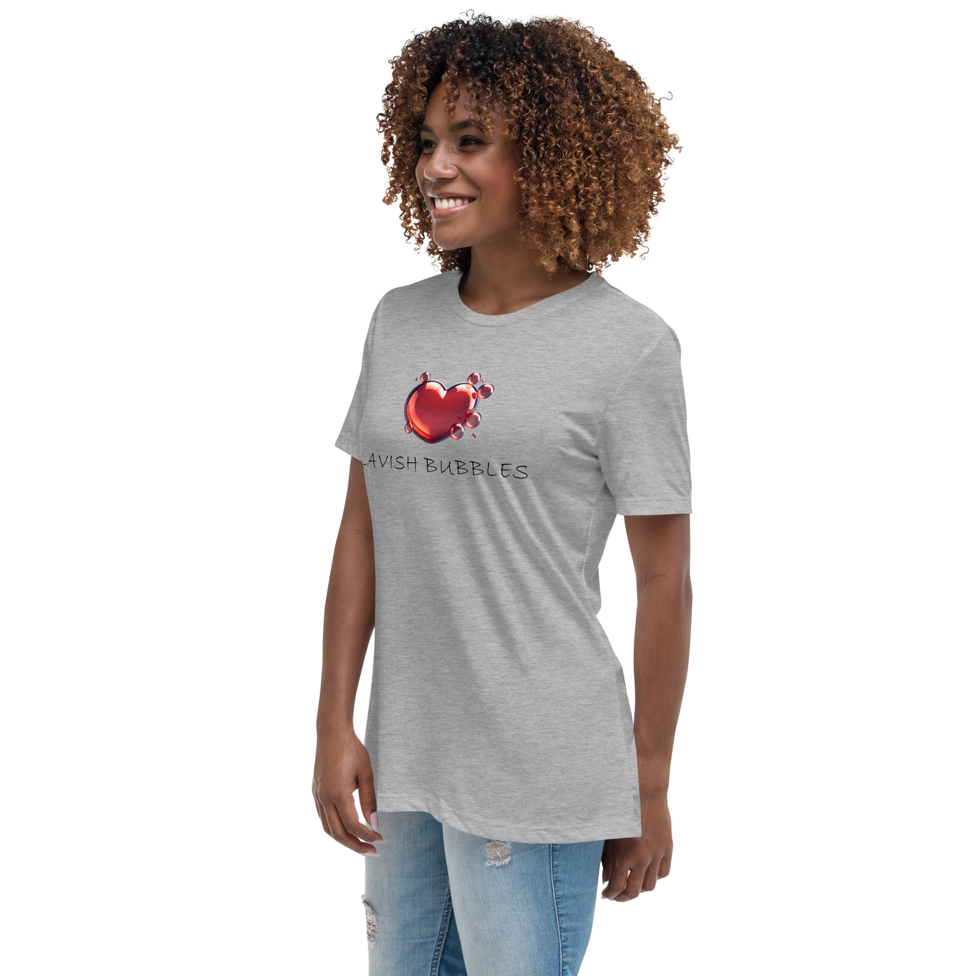 Bubble heart - Women's Relaxed T-Shirt - Lavish Bubbles - LAVISH BUBBLES