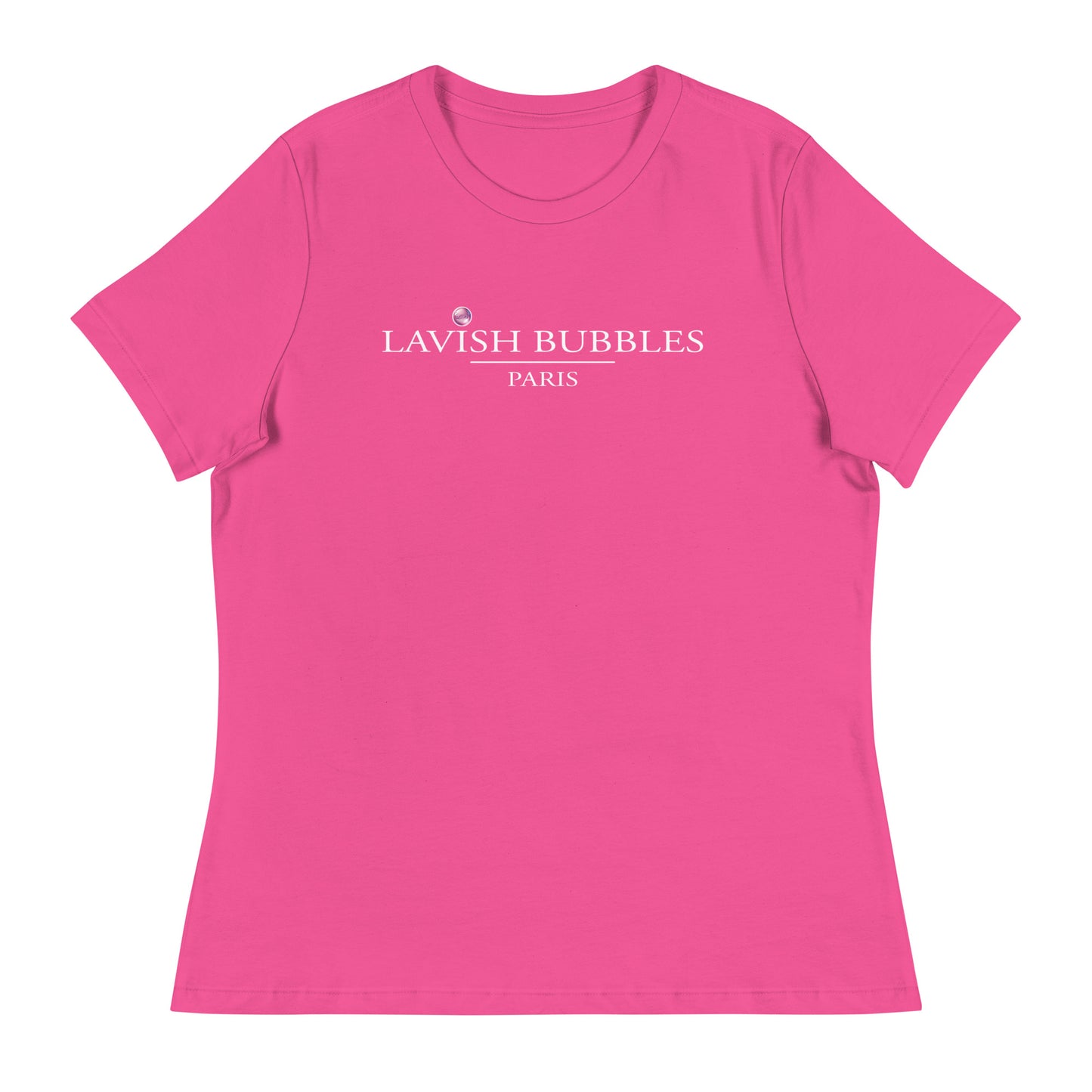 Lavish Bubbles Paris Logo (white) - Women's Relaxed T-Shirt - LAVISH BUBBLES