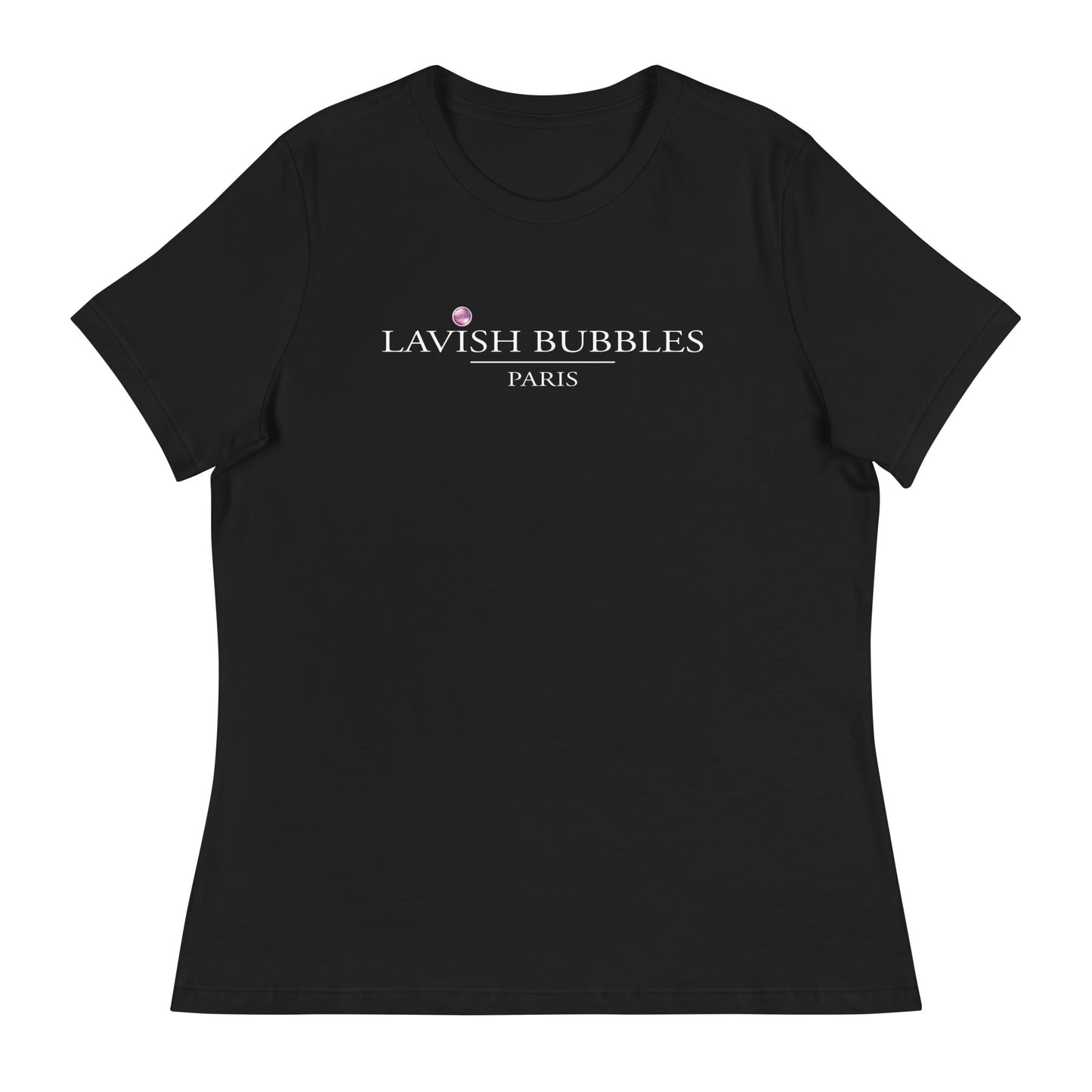 Lavish Bubbles Paris Logo (white) - Women's Relaxed T-Shirt - LAVISH BUBBLES