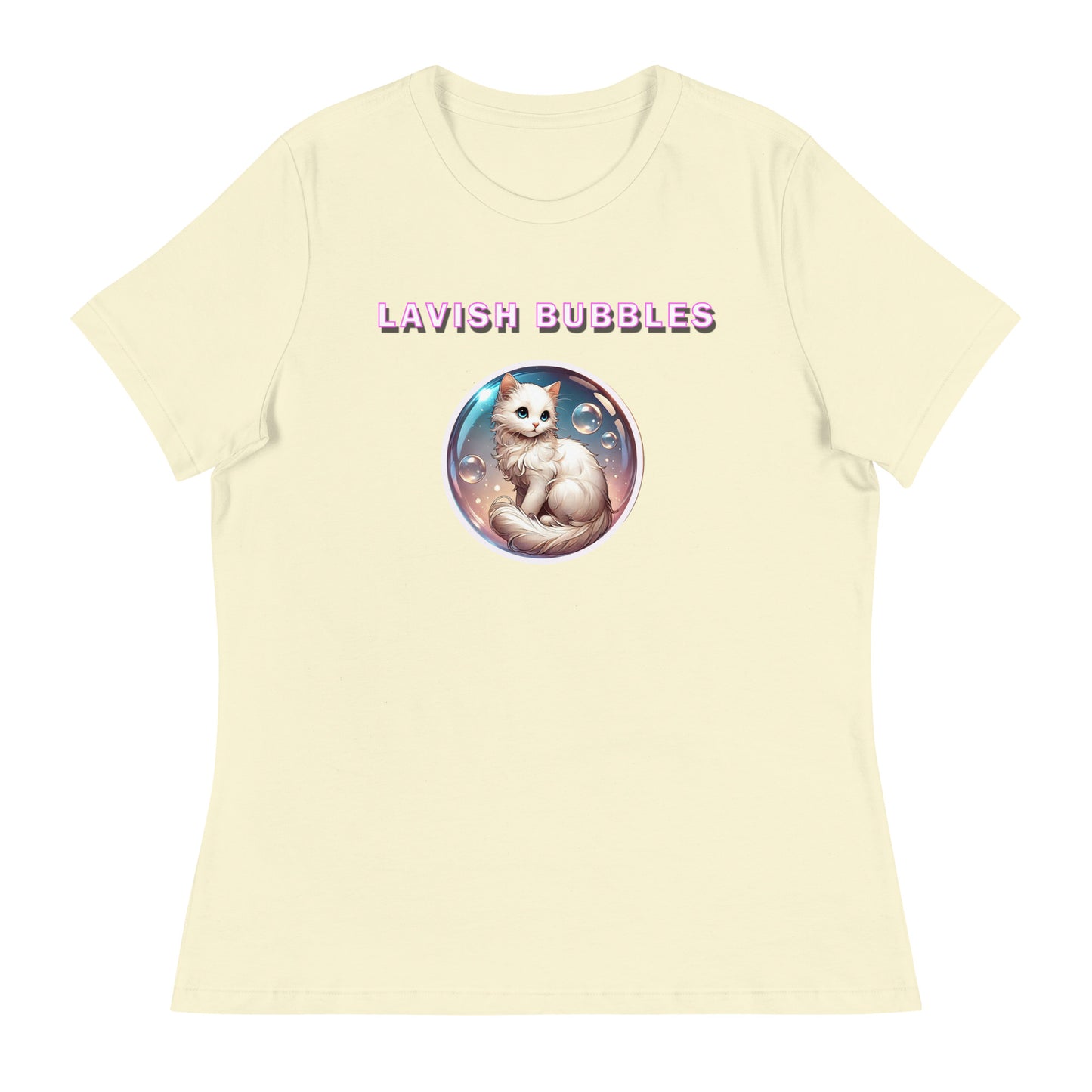 Fancy Kitty - Women's Relaxed T-Shirt - Lavish Bubbles - LAVISH BUBBLES