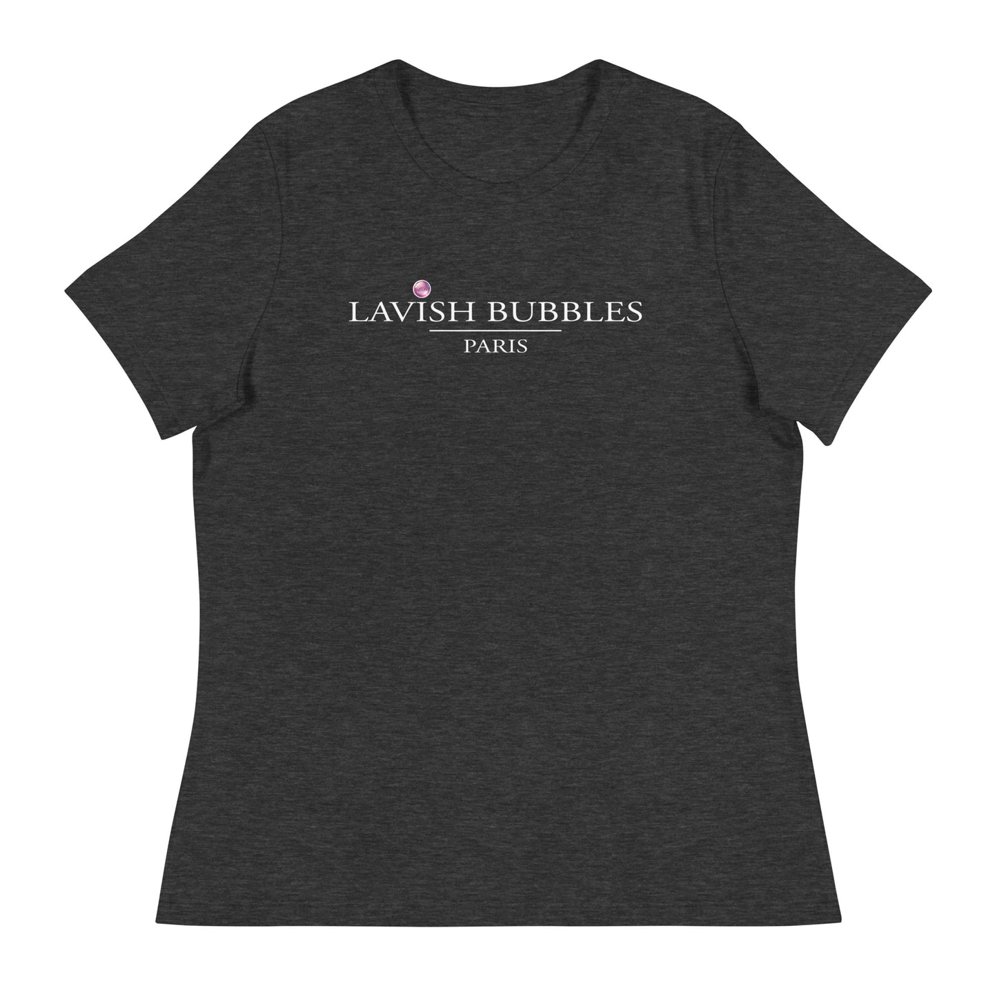 Lavish Bubbles Paris Logo (white) - Women's Relaxed T-Shirt - LAVISH BUBBLES