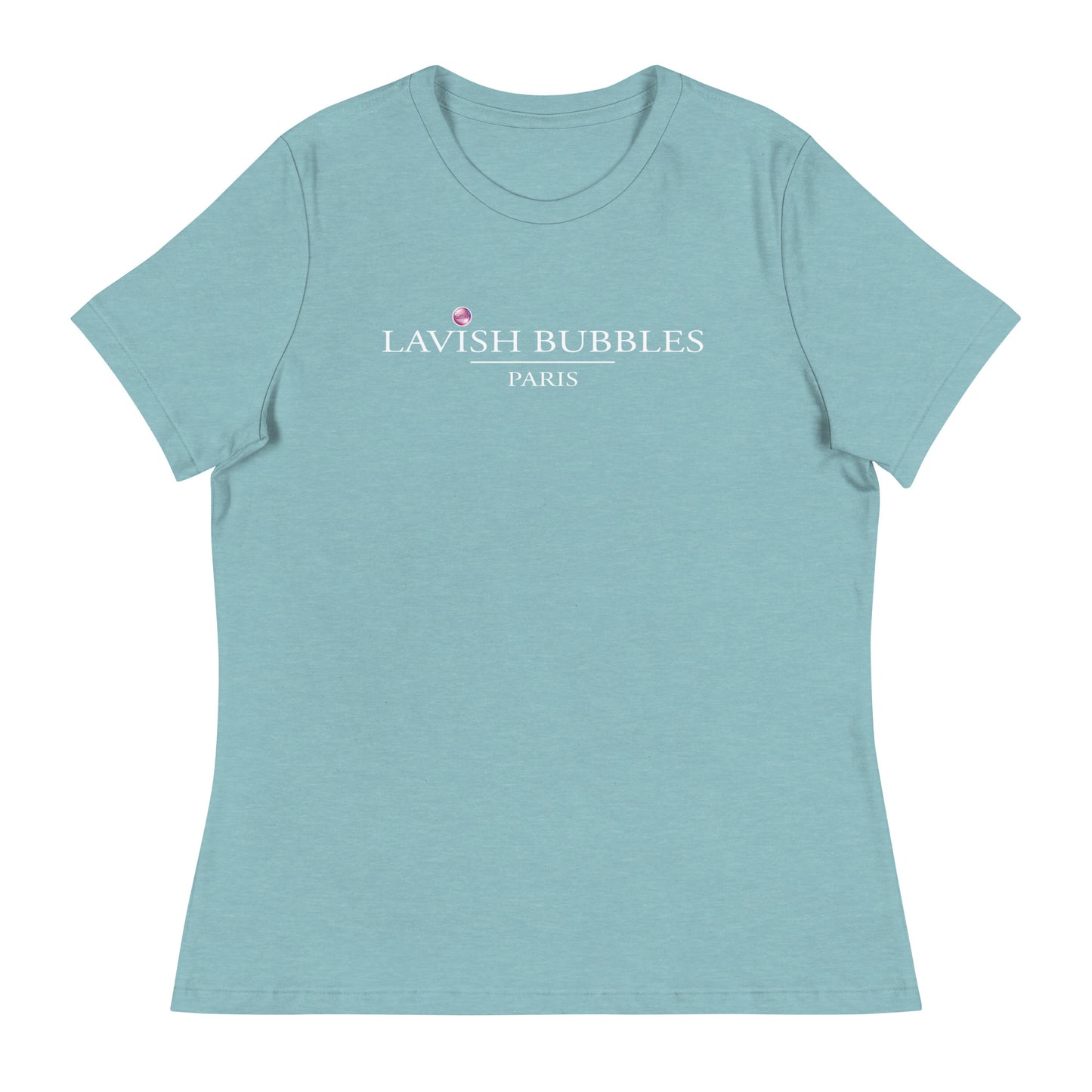 Lavish Bubbles Paris Logo (white) - Women's Relaxed T-Shirt - LAVISH BUBBLES