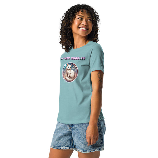 Fancy Kitty - Women's Relaxed T-Shirt - Lavish Bubbles - LAVISH BUBBLES