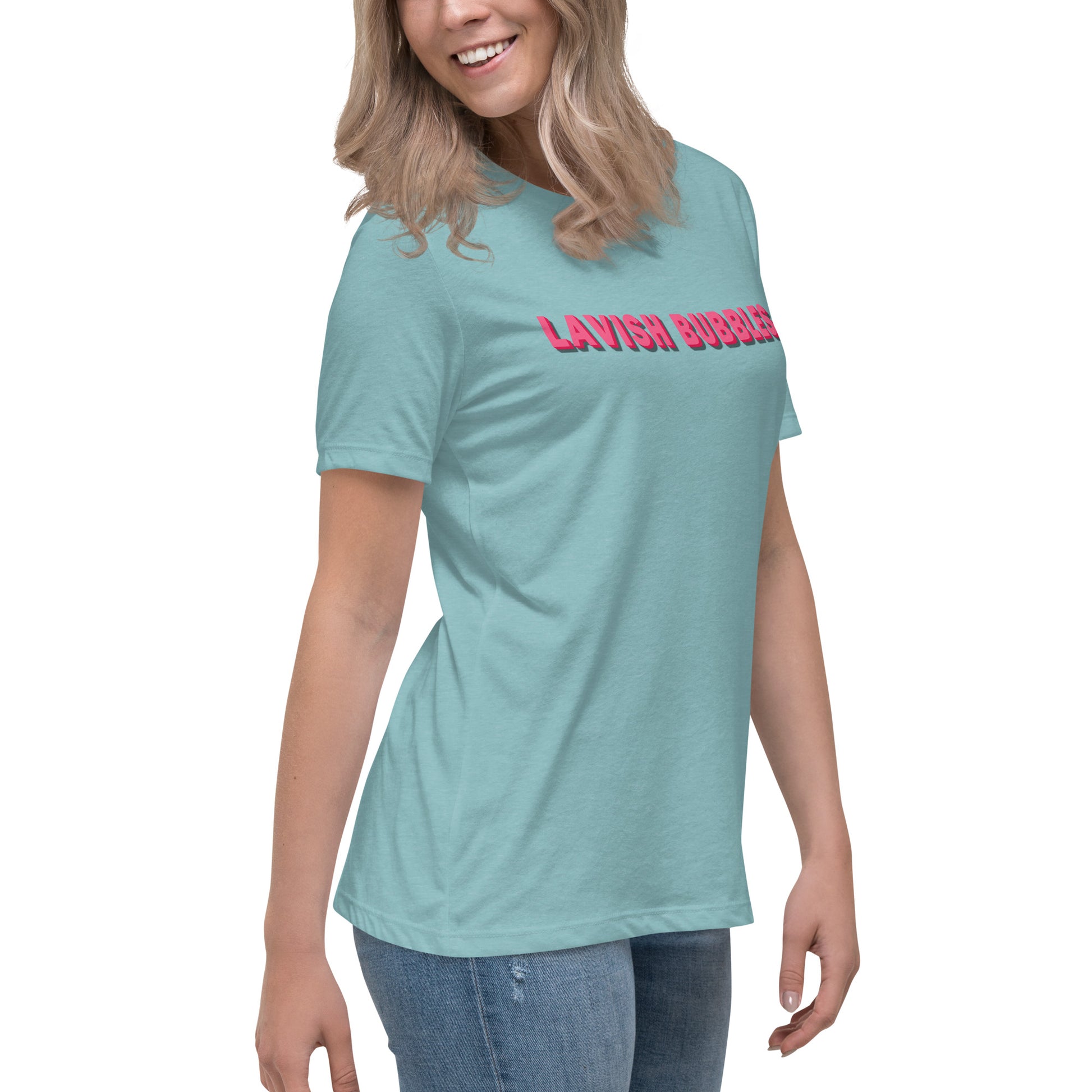 Pink name - Women's Relaxed T-Shirt - Lavish Bubbles - LAVISH BUBBLES