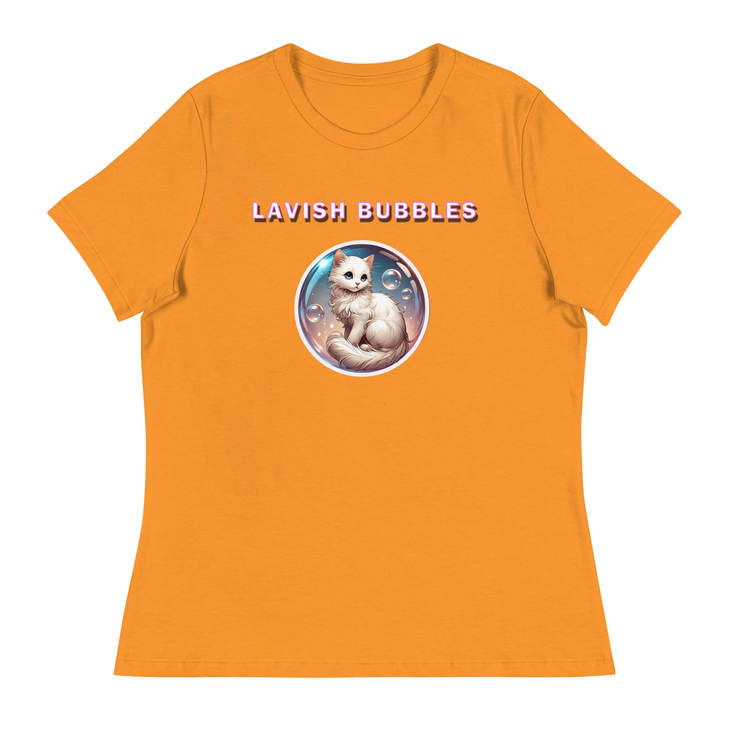 Fancy Kitty - Women's Relaxed T-Shirt - Lavish Bubbles - LAVISH BUBBLES