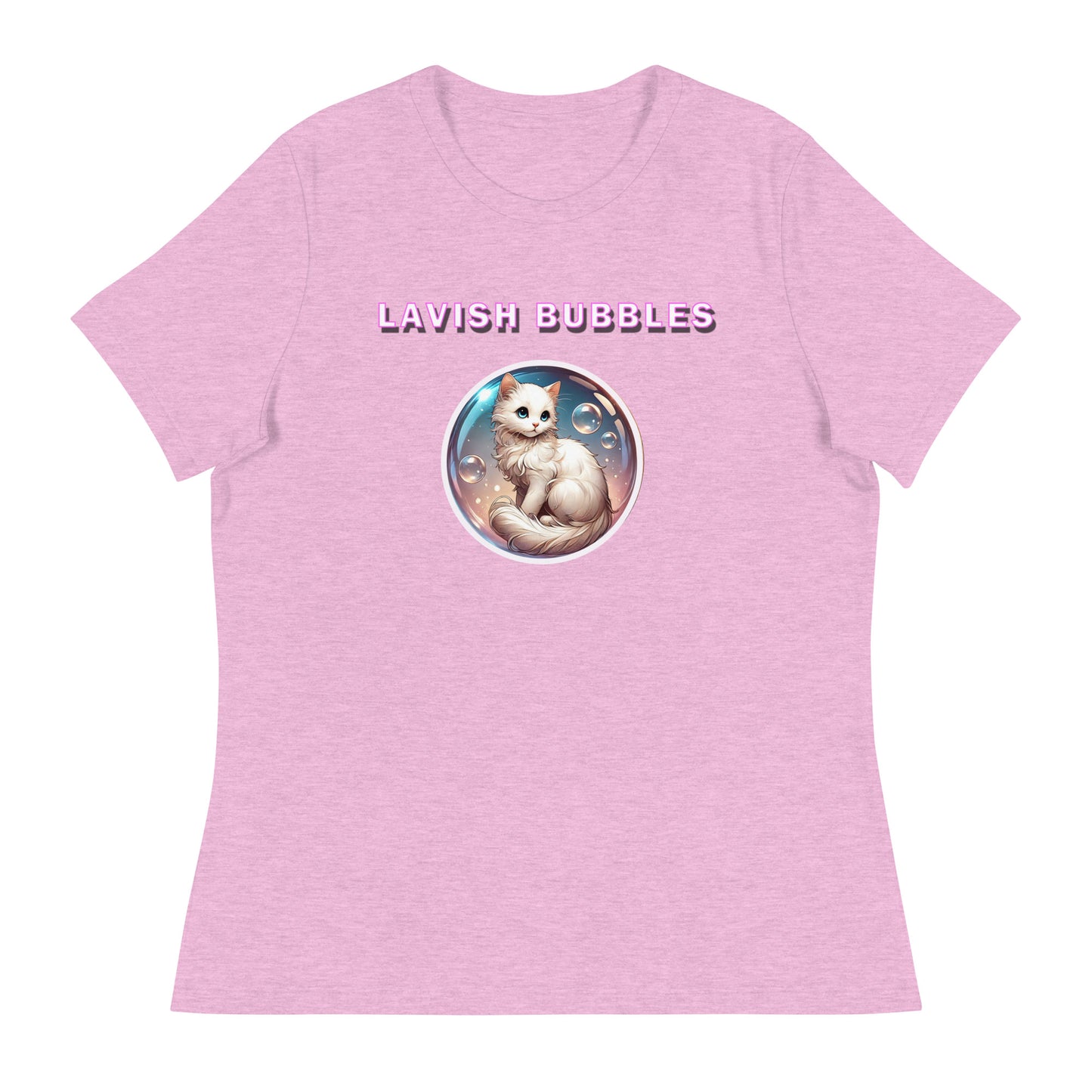 Fancy Kitty - Women's Relaxed T-Shirt - Lavish Bubbles - LAVISH BUBBLES