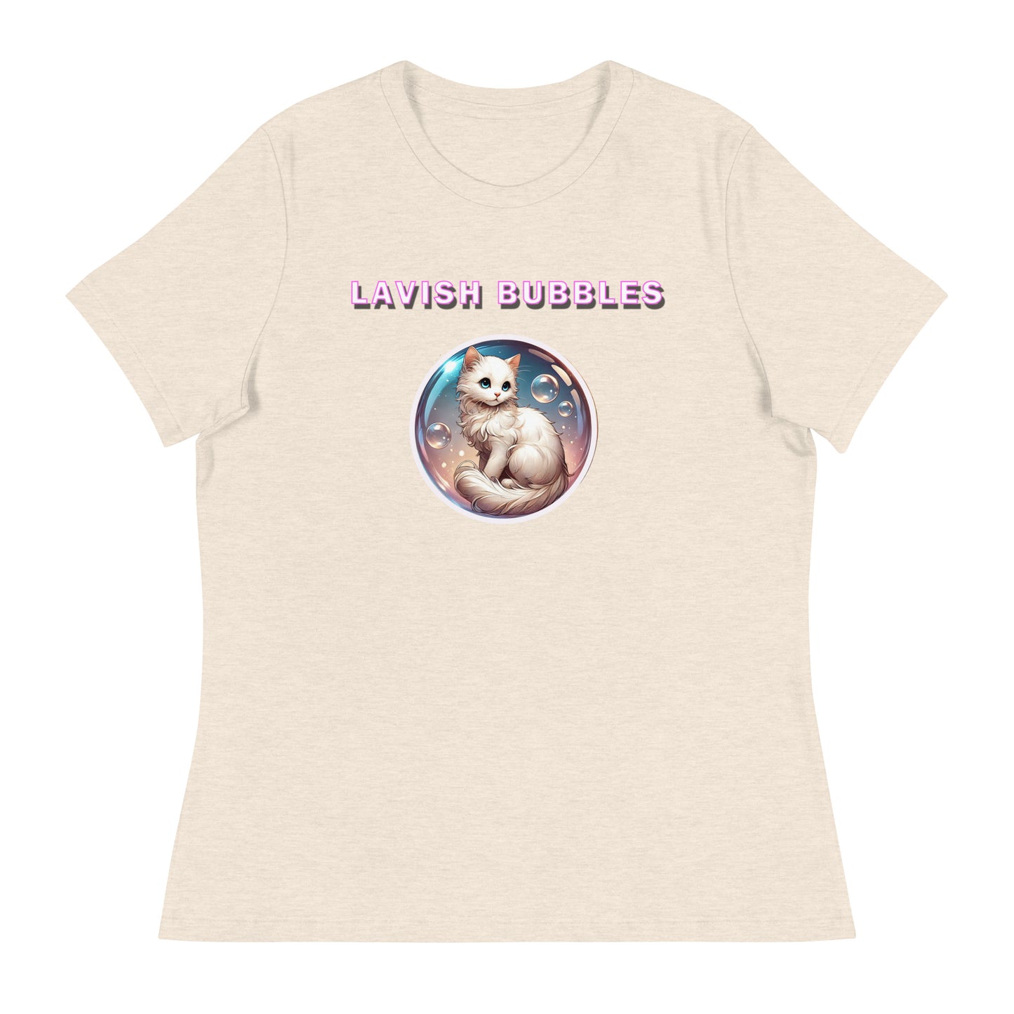 Fancy Kitty - Women's Relaxed T-Shirt - Lavish Bubbles - LAVISH BUBBLES