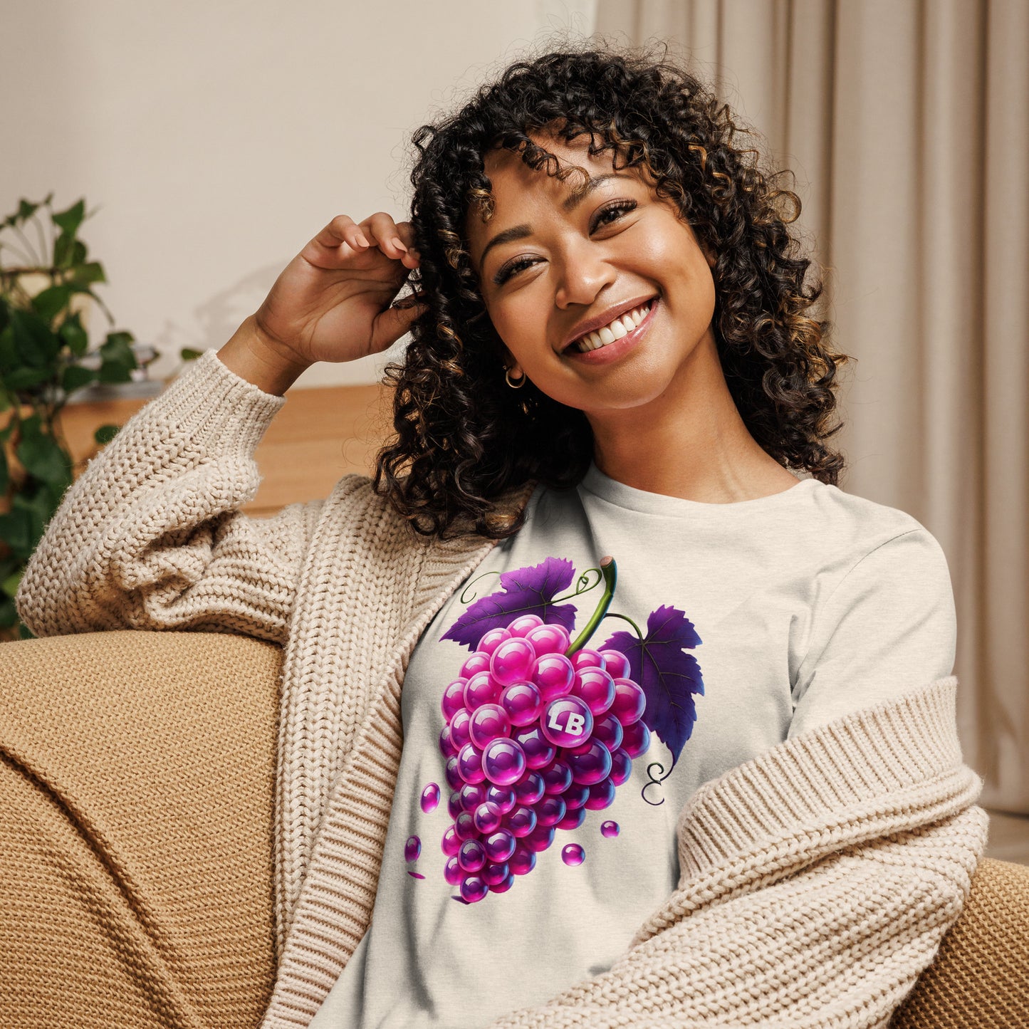 Grapes - Women's Relaxed T-Shirt - Lavish Bubbles - LAVISH BUBBLES