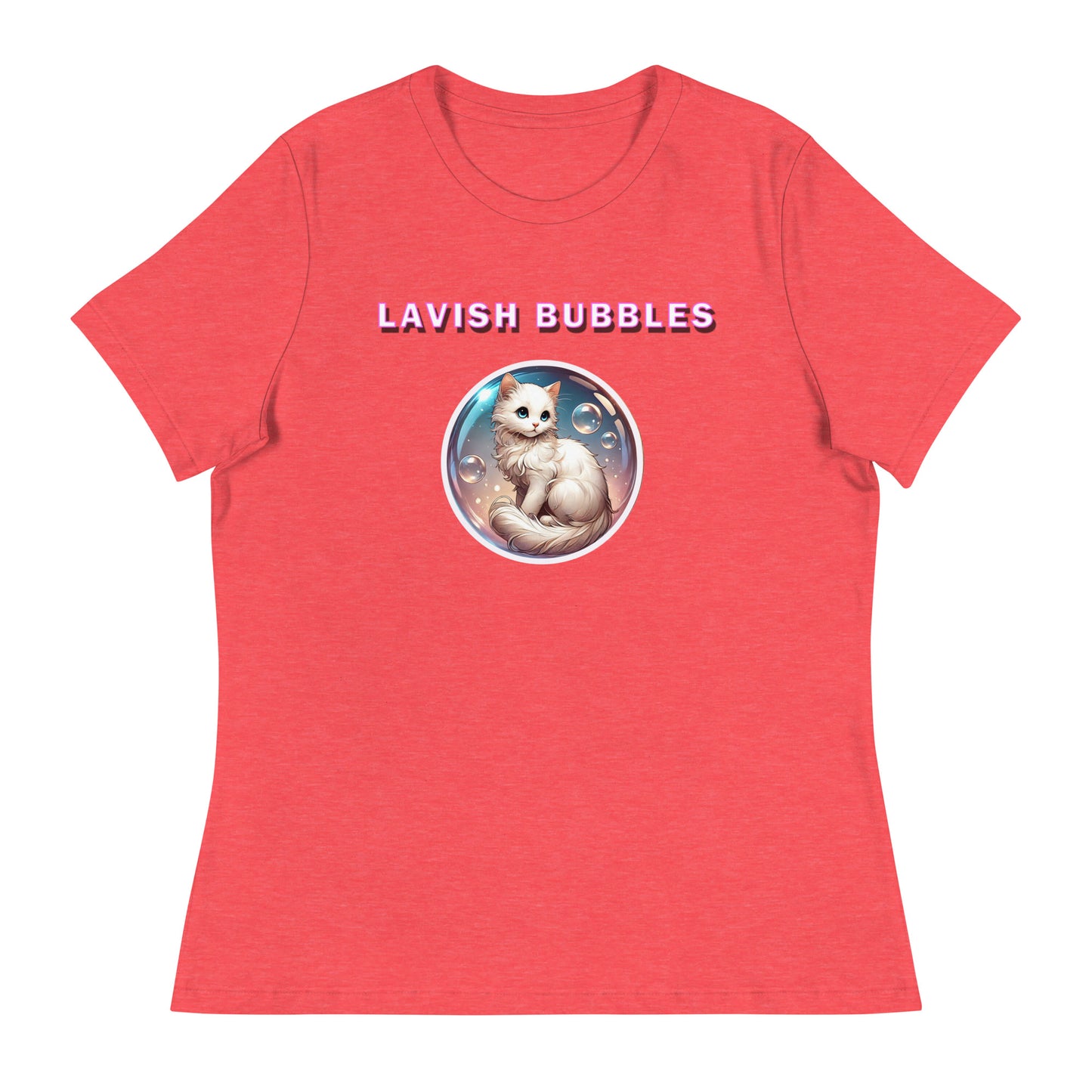 Fancy Kitty - Women's Relaxed T-Shirt - Lavish Bubbles - LAVISH BUBBLES