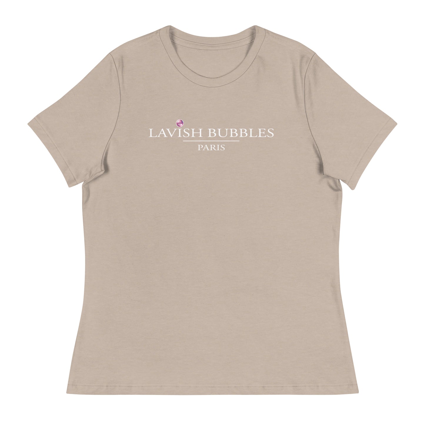 Lavish Bubbles Paris Logo (white) - Women's Relaxed T-Shirt - LAVISH BUBBLES