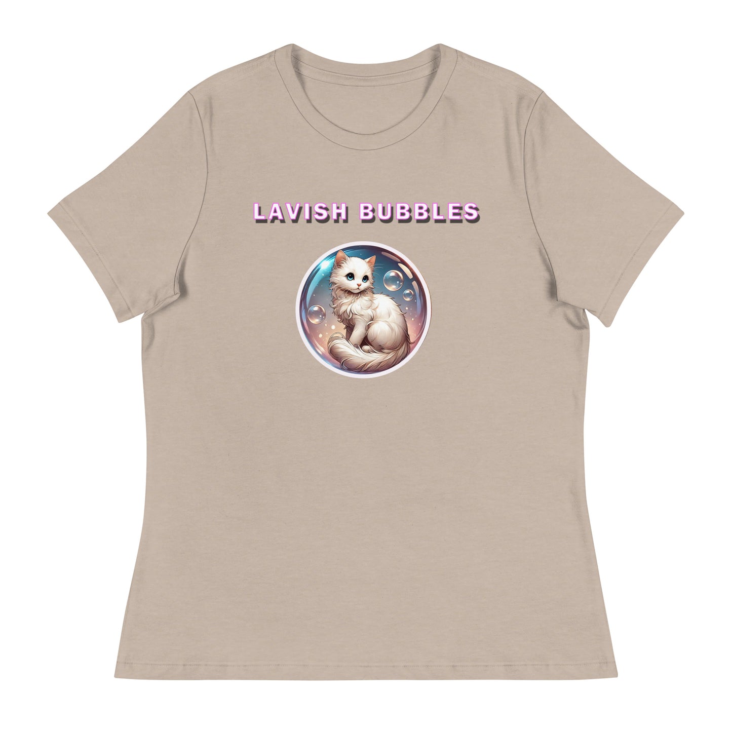 Fancy Kitty - Women's Relaxed T-Shirt - Lavish Bubbles - LAVISH BUBBLES