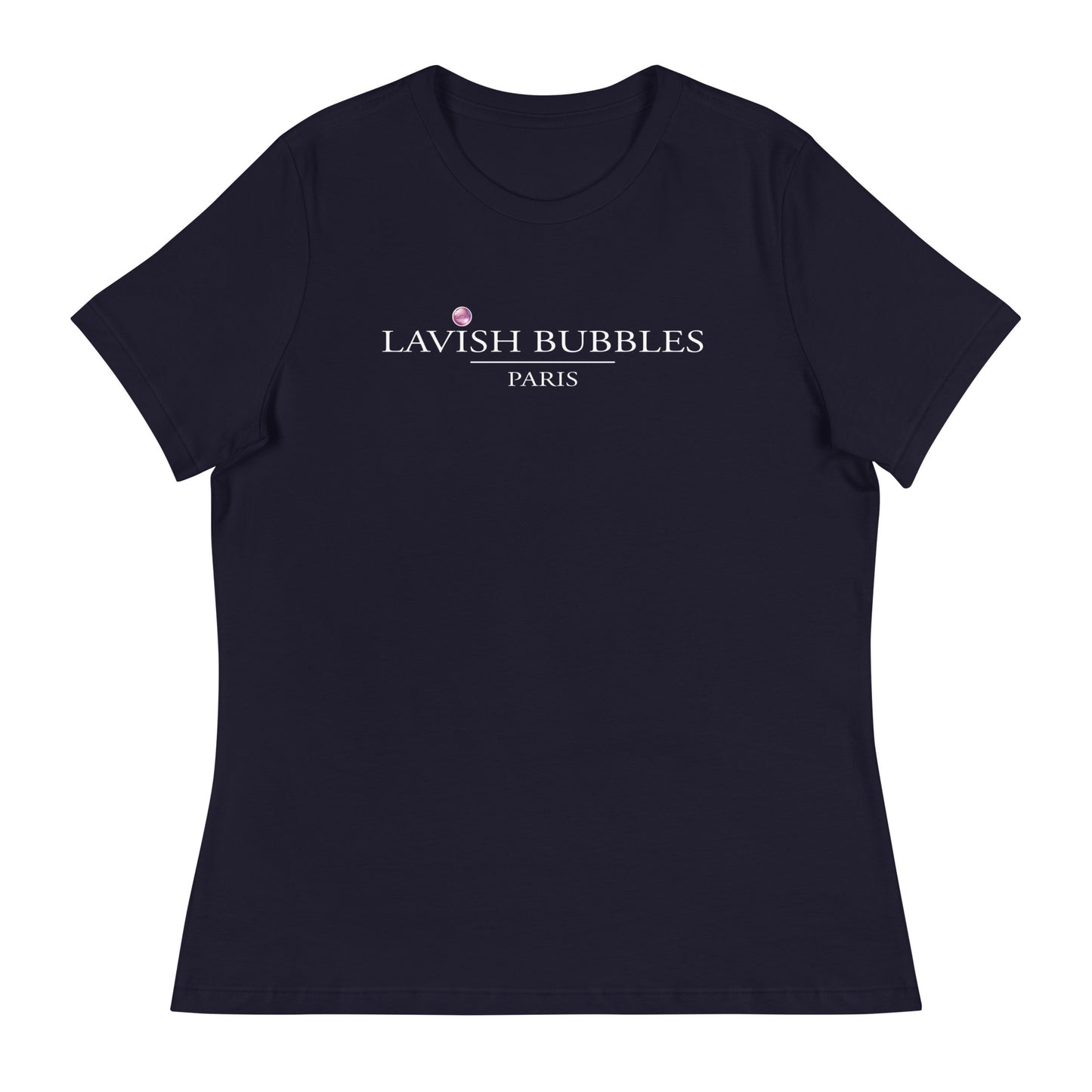 Lavish Bubbles Paris Logo (white) - Women's Relaxed T-Shirt - LAVISH BUBBLES