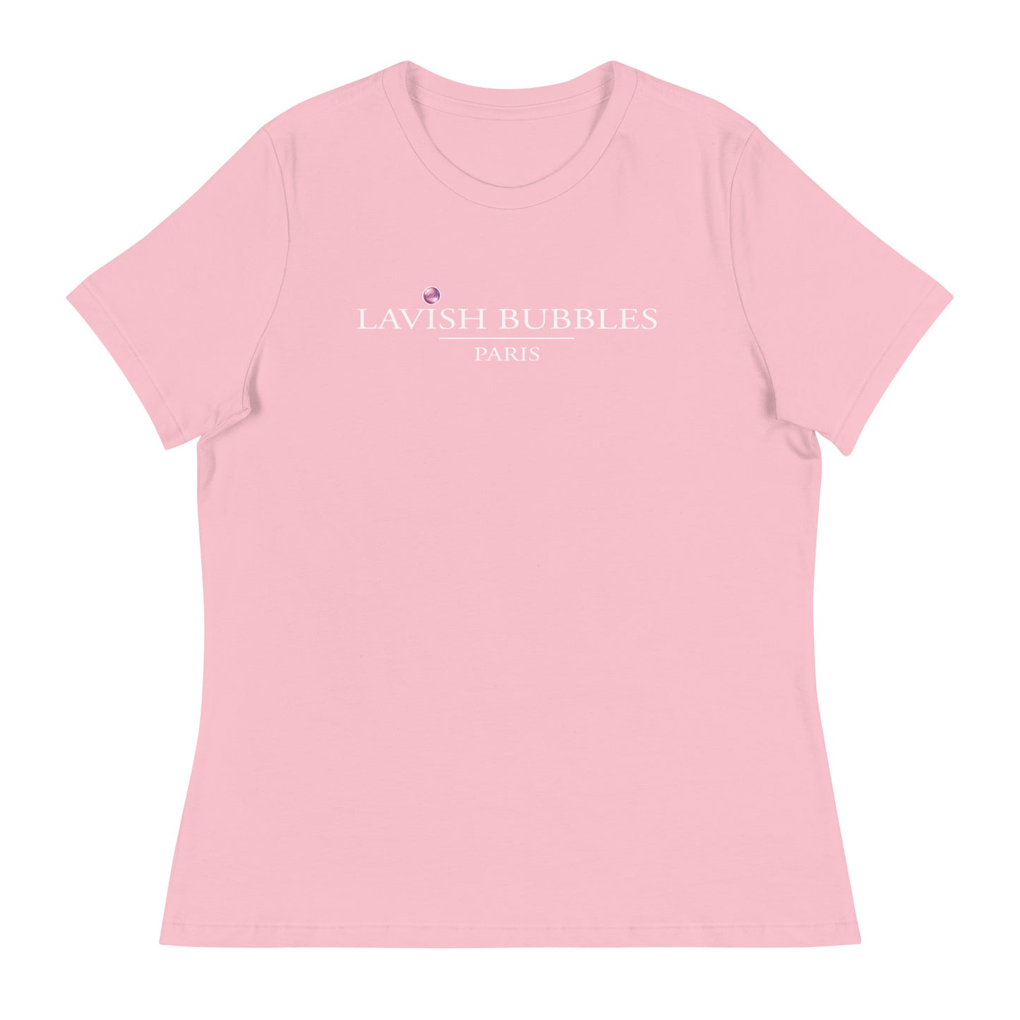 Lavish Bubbles Paris Logo (white) - Women's Relaxed T-Shirt - LAVISH BUBBLES