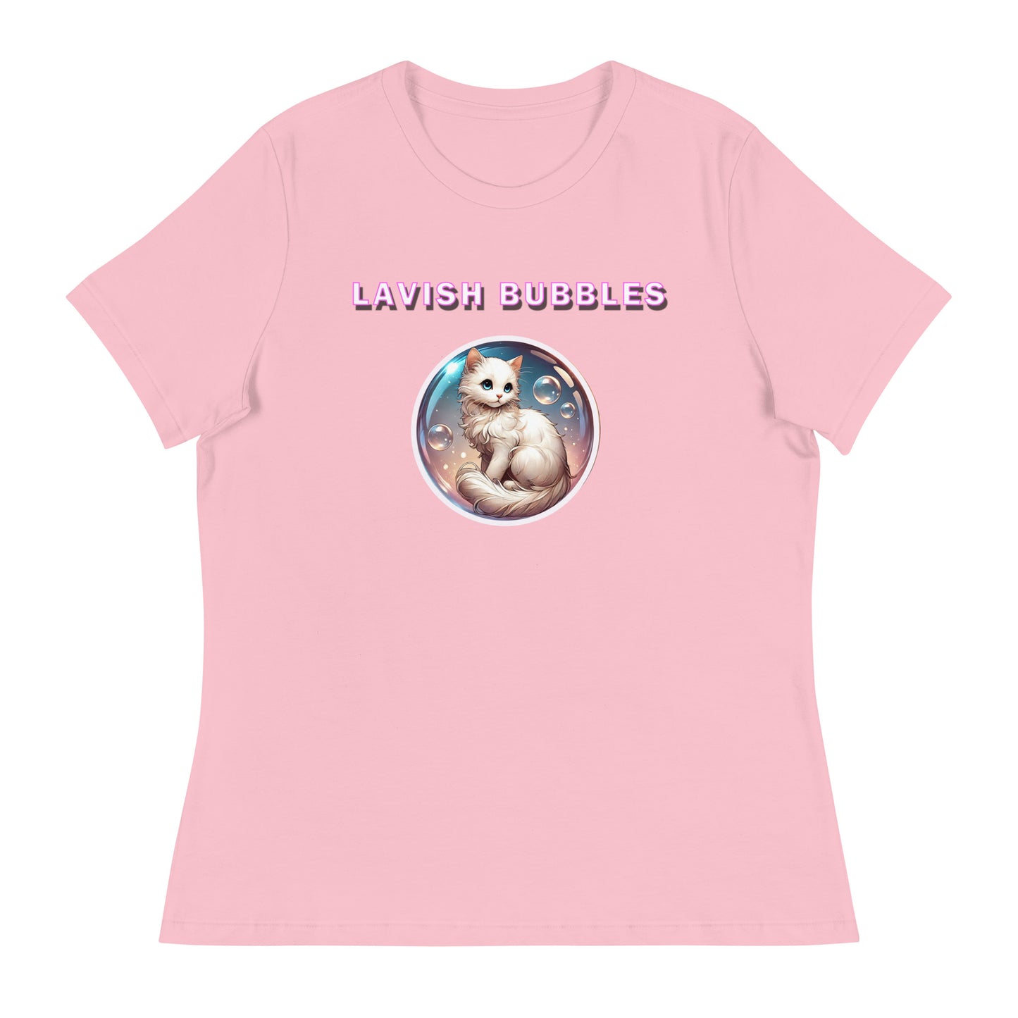 Fancy Kitty - Women's Relaxed T-Shirt - Lavish Bubbles - LAVISH BUBBLES