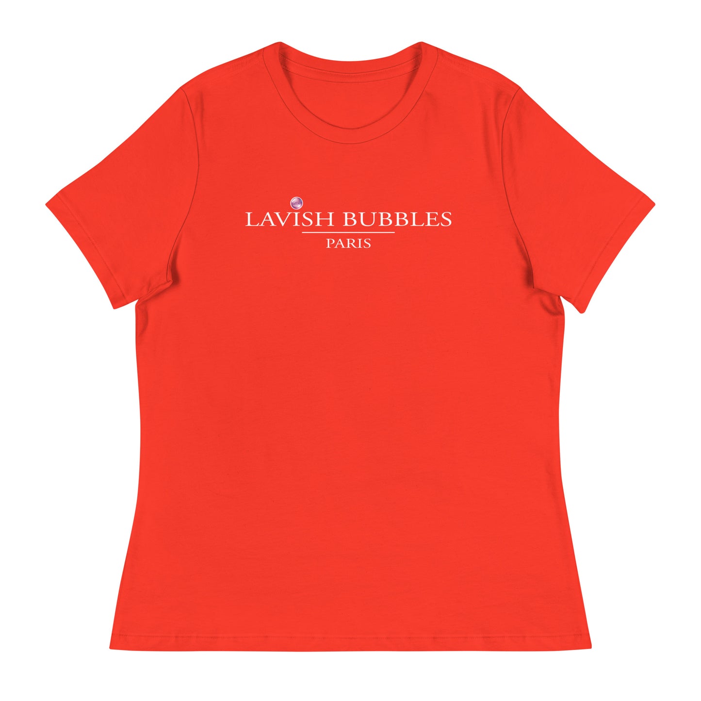 Lavish Bubbles Paris Logo (white) - Women's Relaxed T-Shirt - LAVISH BUBBLES