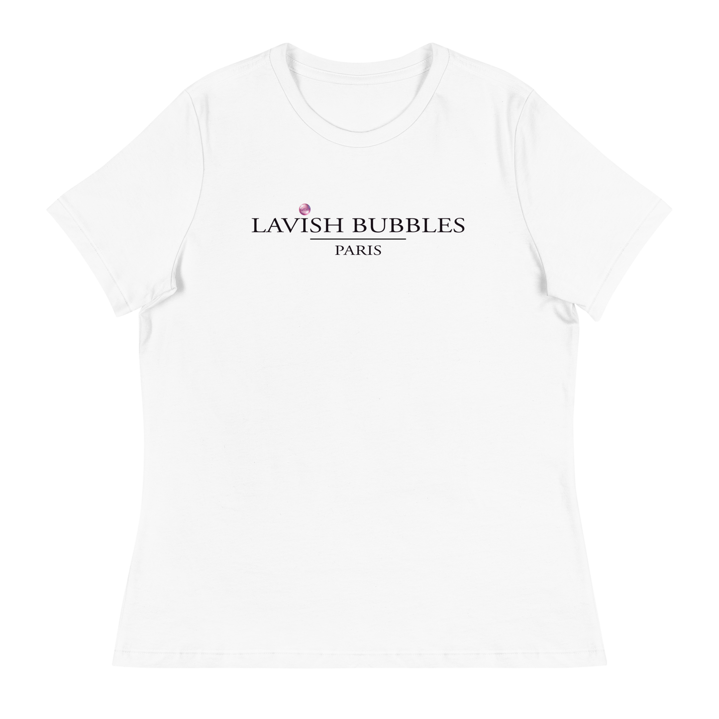 Lavish Bubbles Paris (black) - Women's Relaxed T-Shirt - Lavish Bubbles - LAVISH BUBBLES