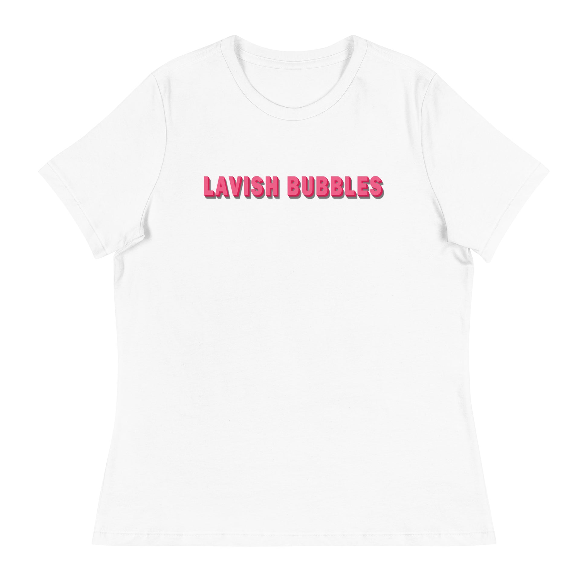 Pink name - Women's Relaxed T-Shirt - Lavish Bubbles - LAVISH BUBBLES